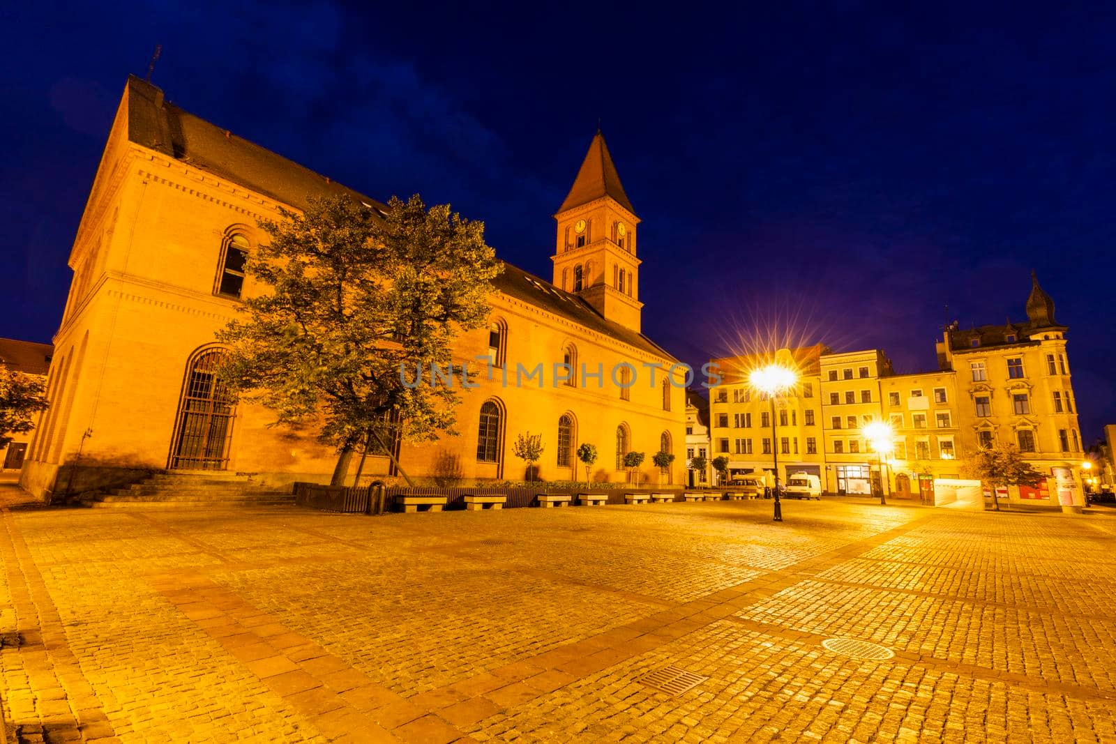Architecutre of Torun at night. Torun, Kuyavian-Pomeranian, Poland.