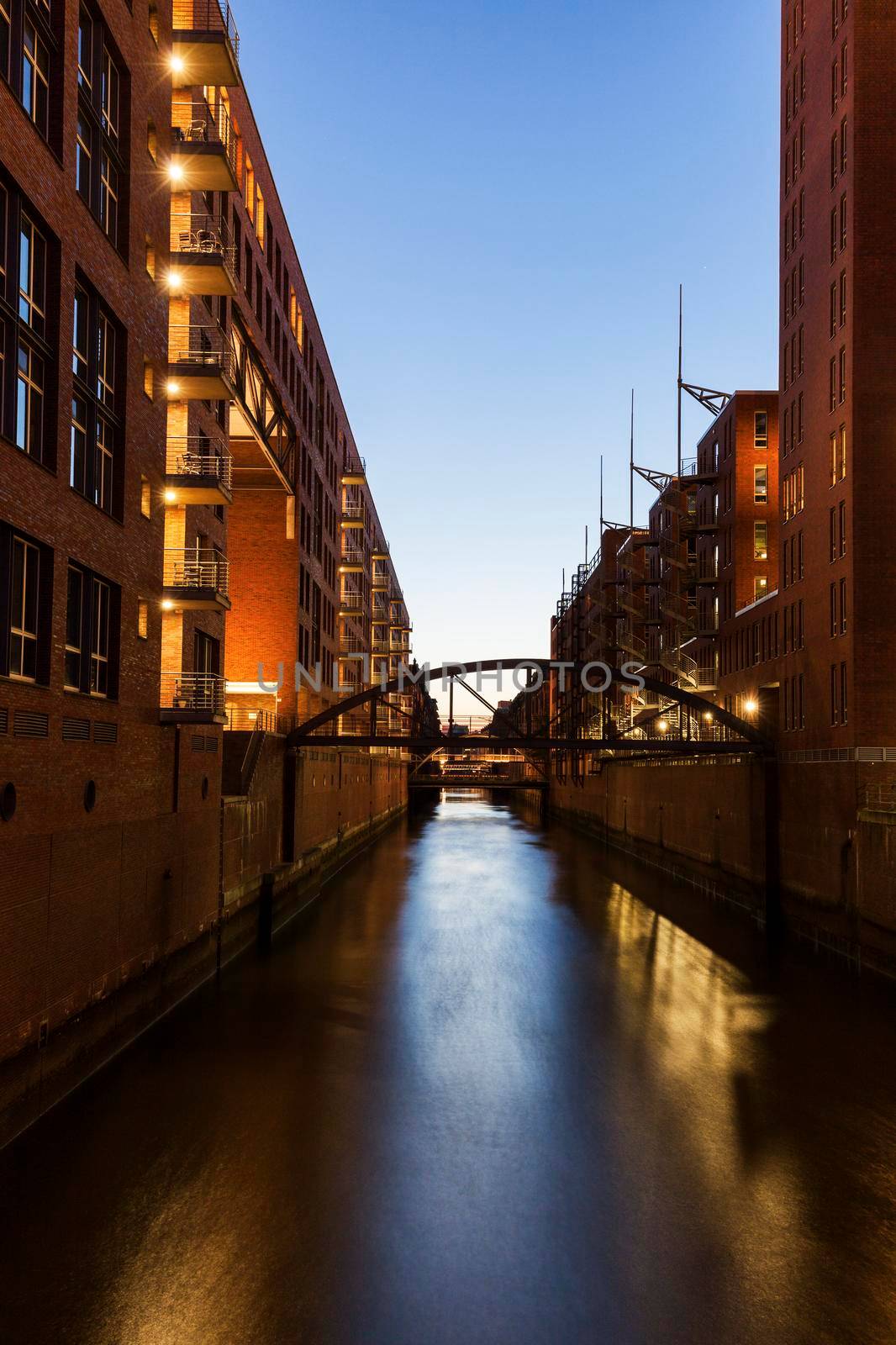 Architecutre of Speicherstadt in Hamburg. Hamburg, Germany.