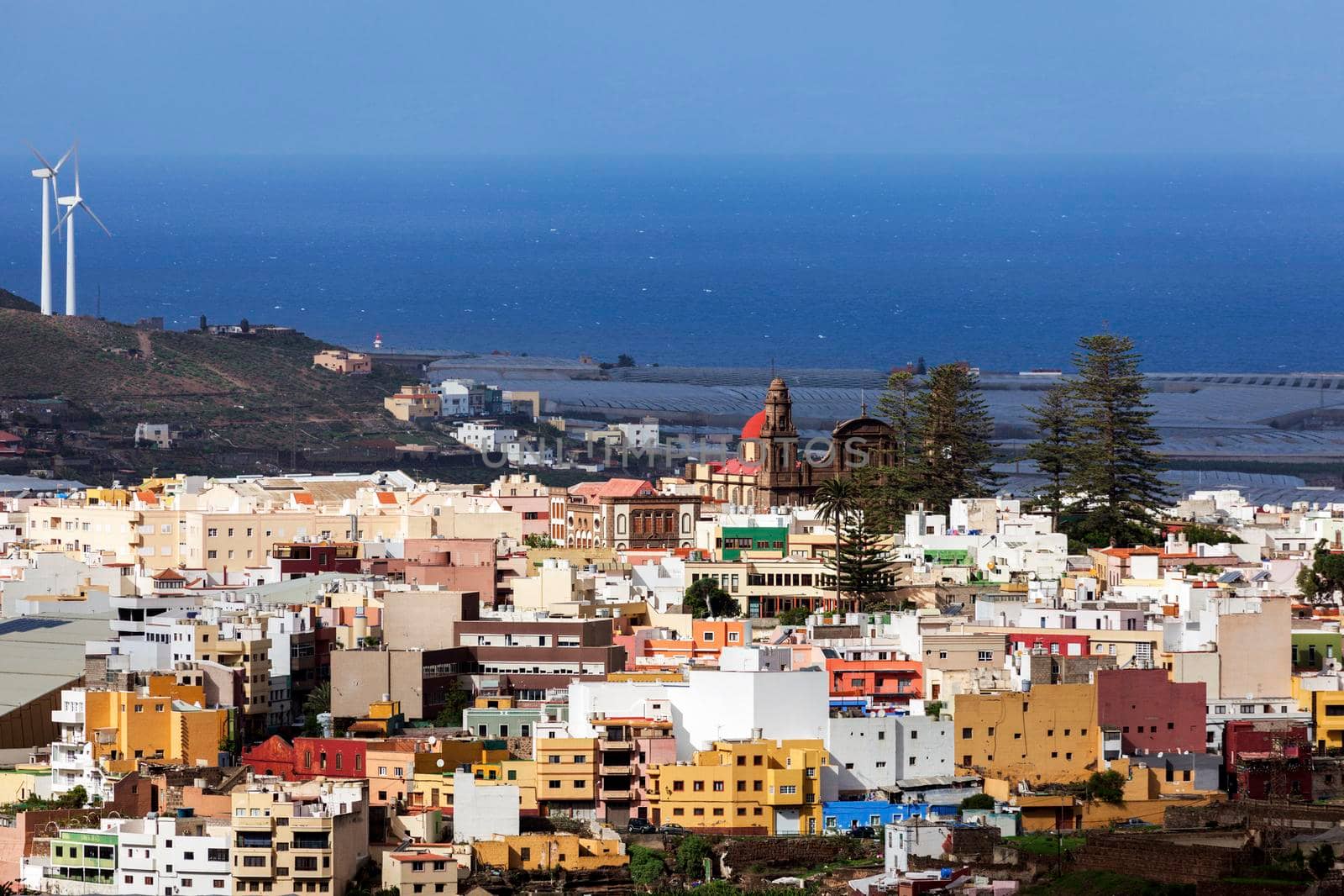 Galdar panorama at afternoon. Gran Canaria, Canary Islands, Spain.
