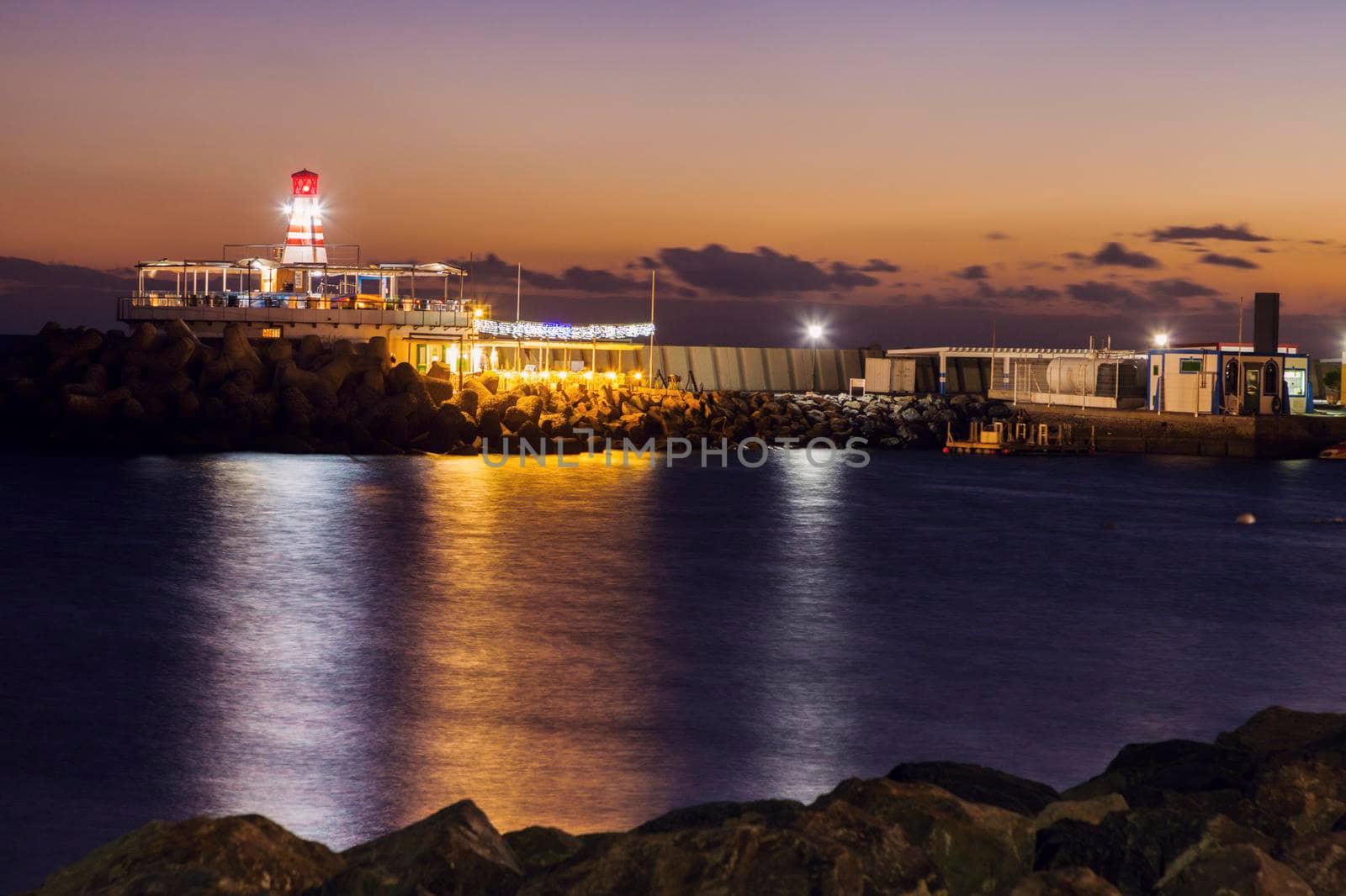 Lighthouse in Puerto De Mogan. Gran Canaria, Canary Islands, Spain.