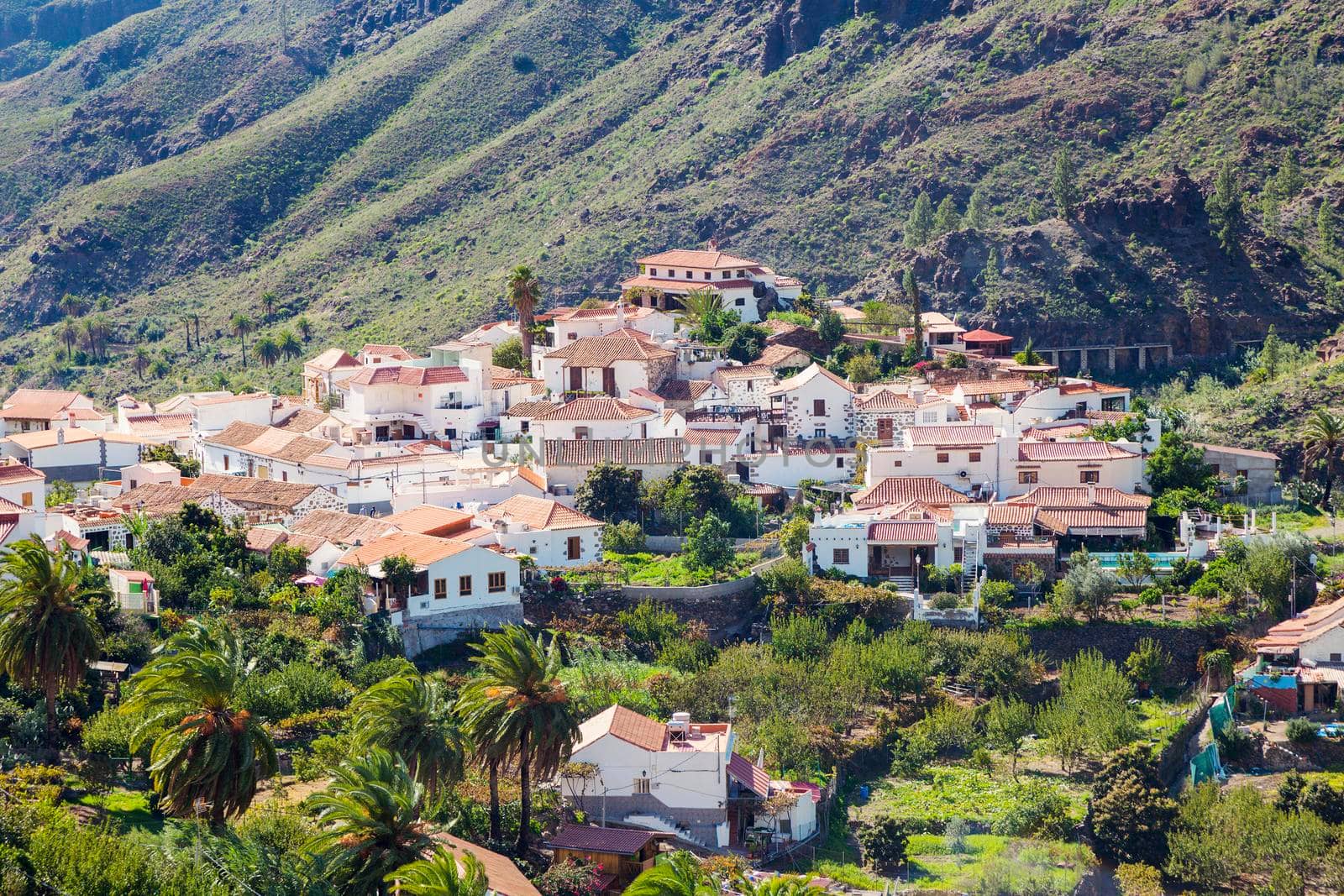 Panorama of Fataga. Gran Canaria, Canary Islands, Spain