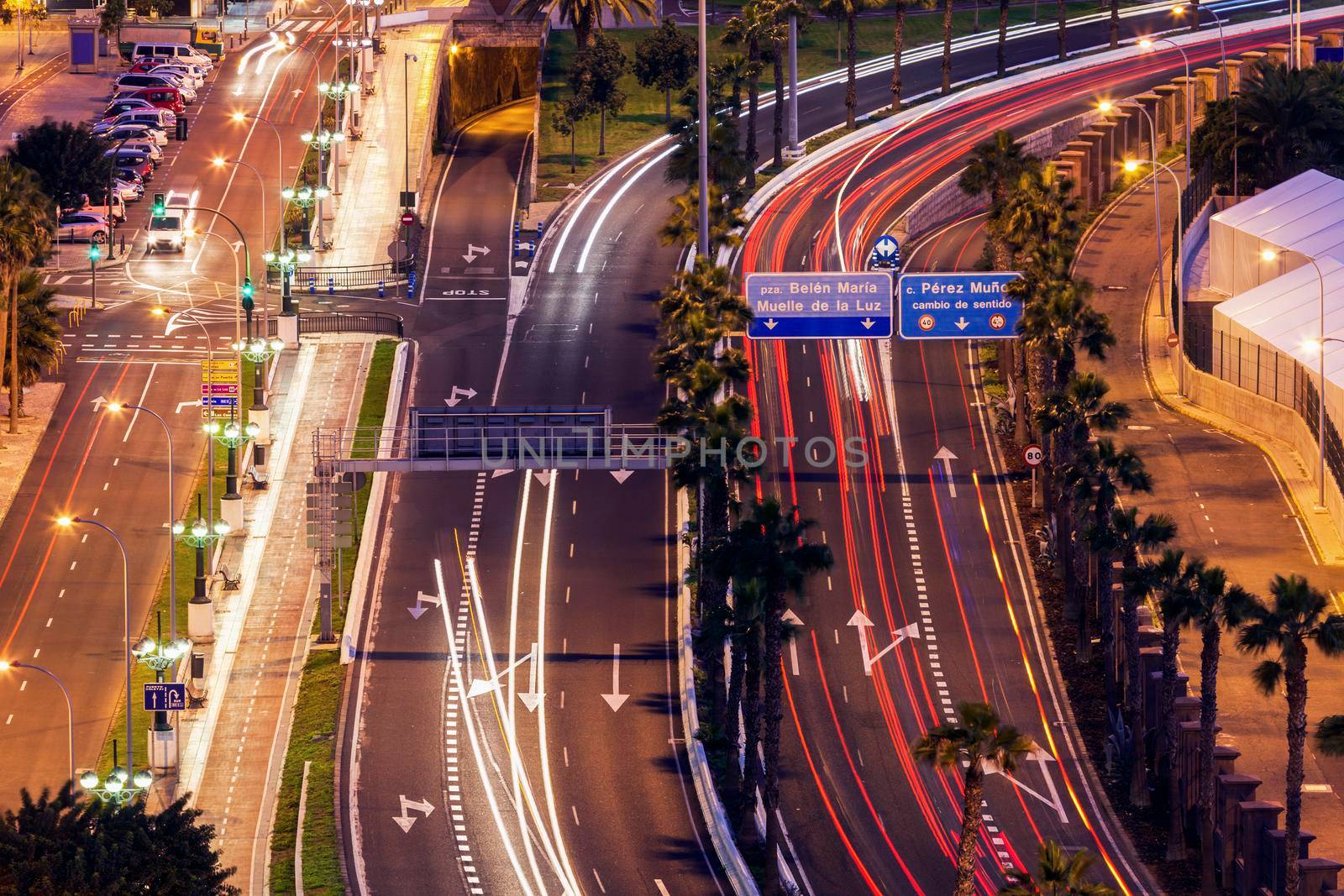 Traffic in the center of Las Palmas. Las Palmas, Gran Canaria, Spain.