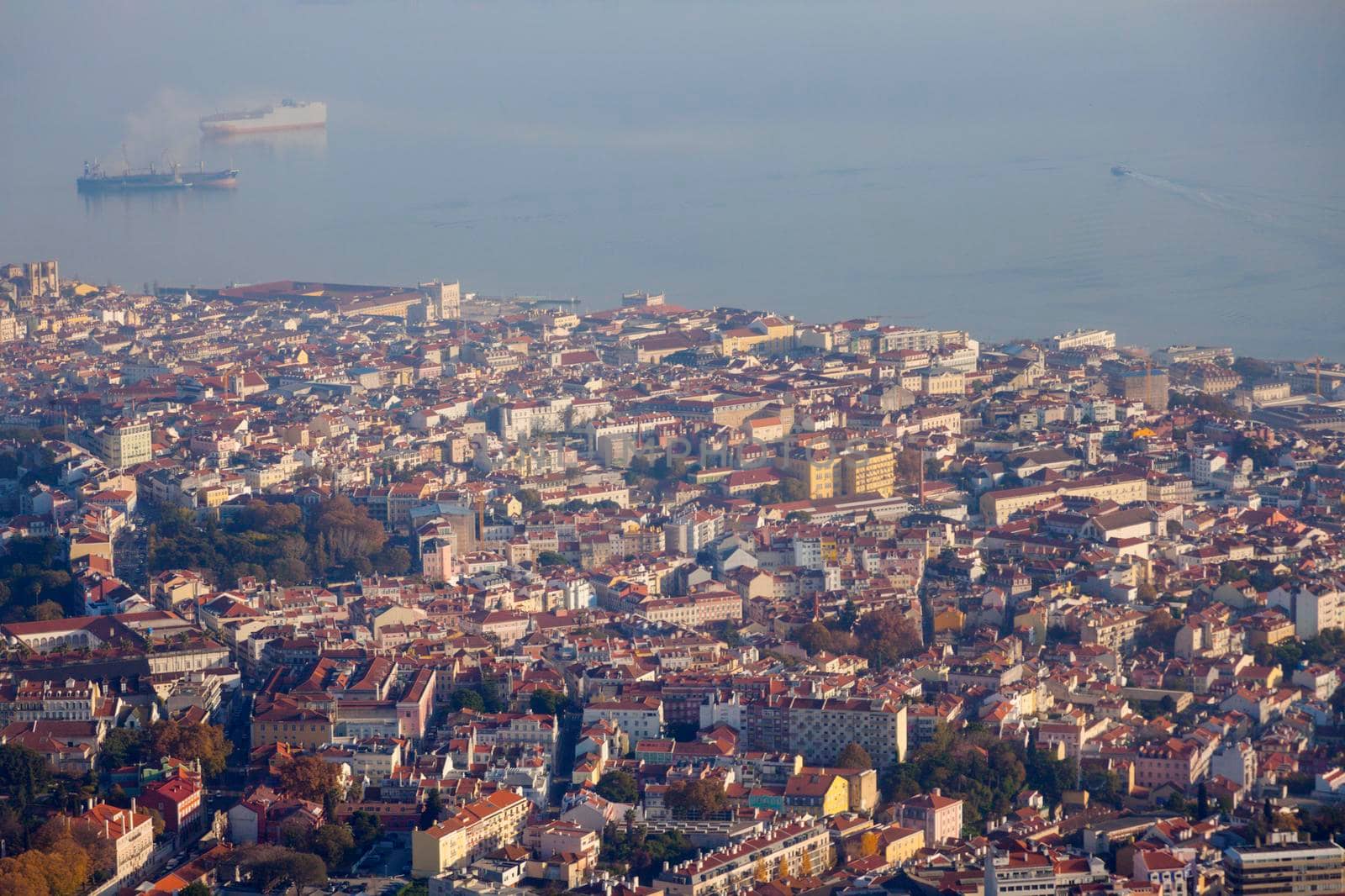 Lisbon - aerial view of the city. Lisbon, Portugal.