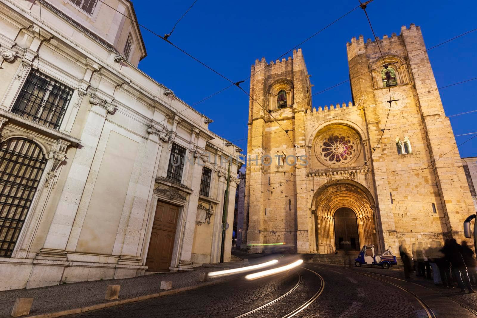 Lisbon Cathedral at night. Lisbon, Portugal.