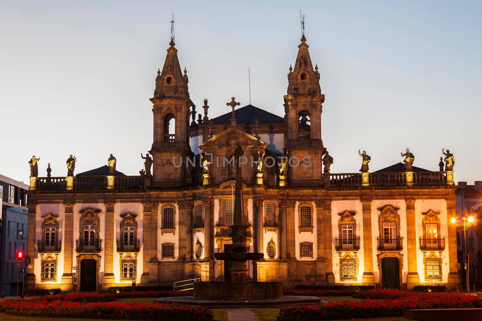 Sao Marcos Church in Braga at dawn. Braga, Norte Region, Portugal.