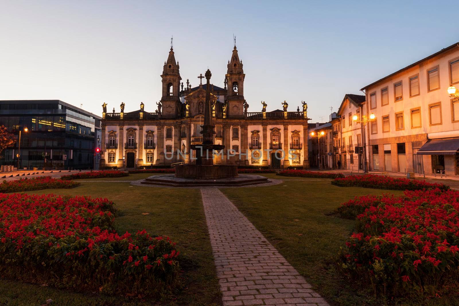 Sao Marcos Church in Braga at dawn. Braga, Norte Region, Portugal.