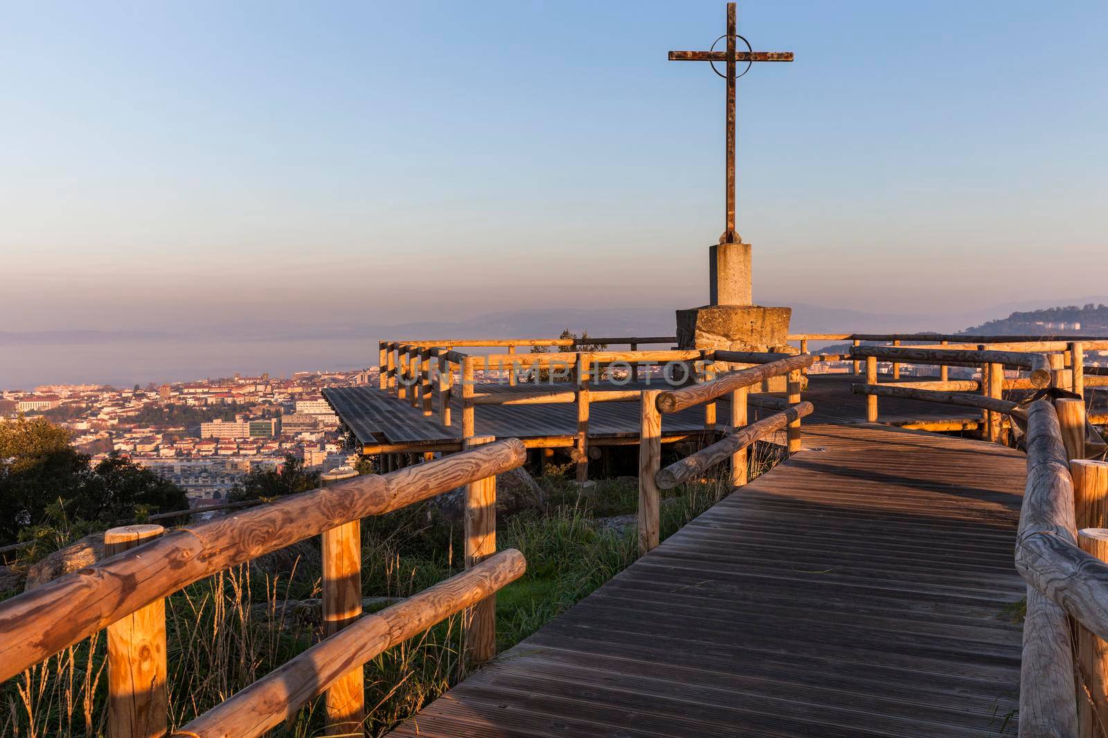 Panorama of Braga at sunrise. Braga, Norte Region, Portugal.