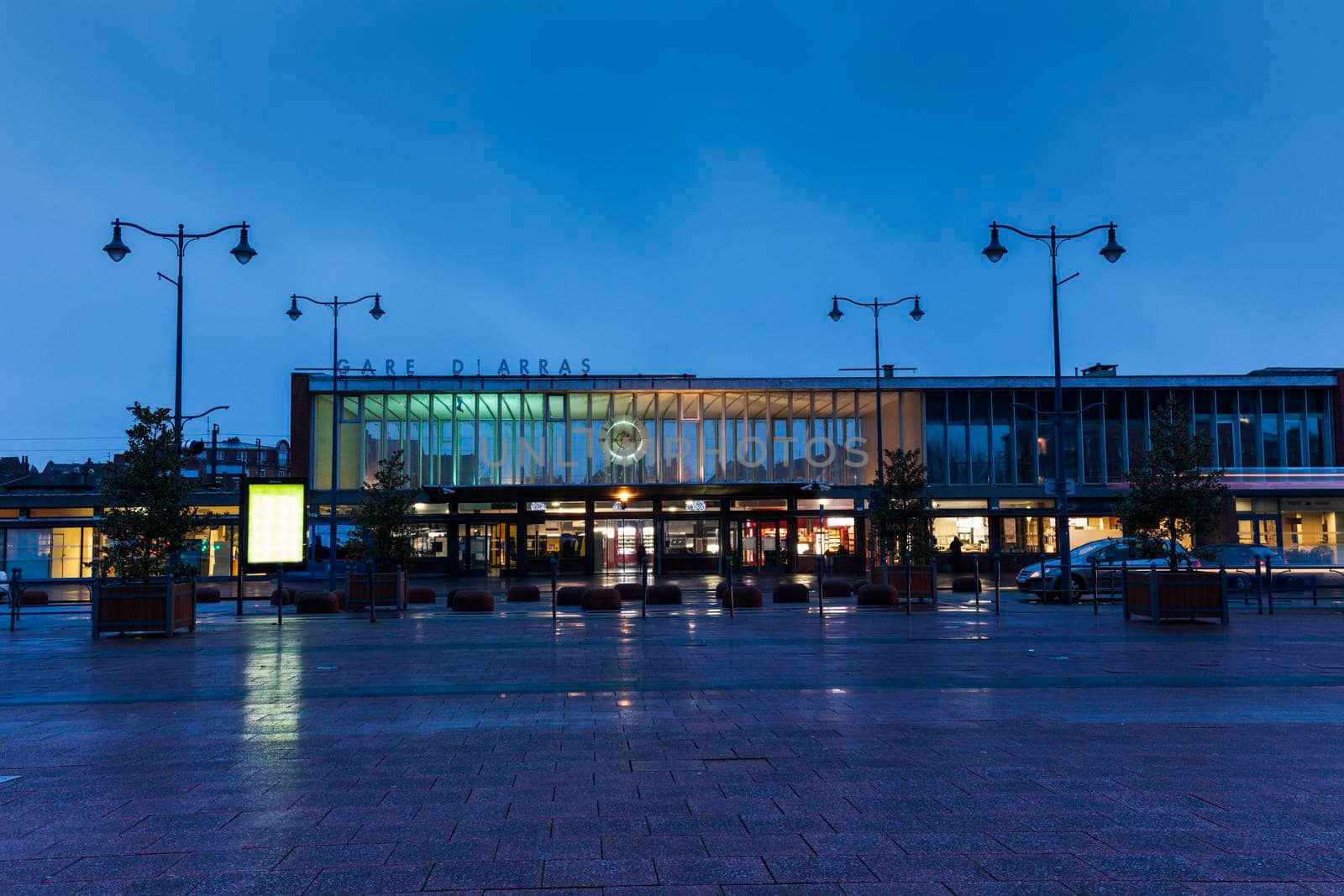 Gare d'Arras - railway station at evening. Arras, Nord-Pas-de-Calais-Picardy, France.
