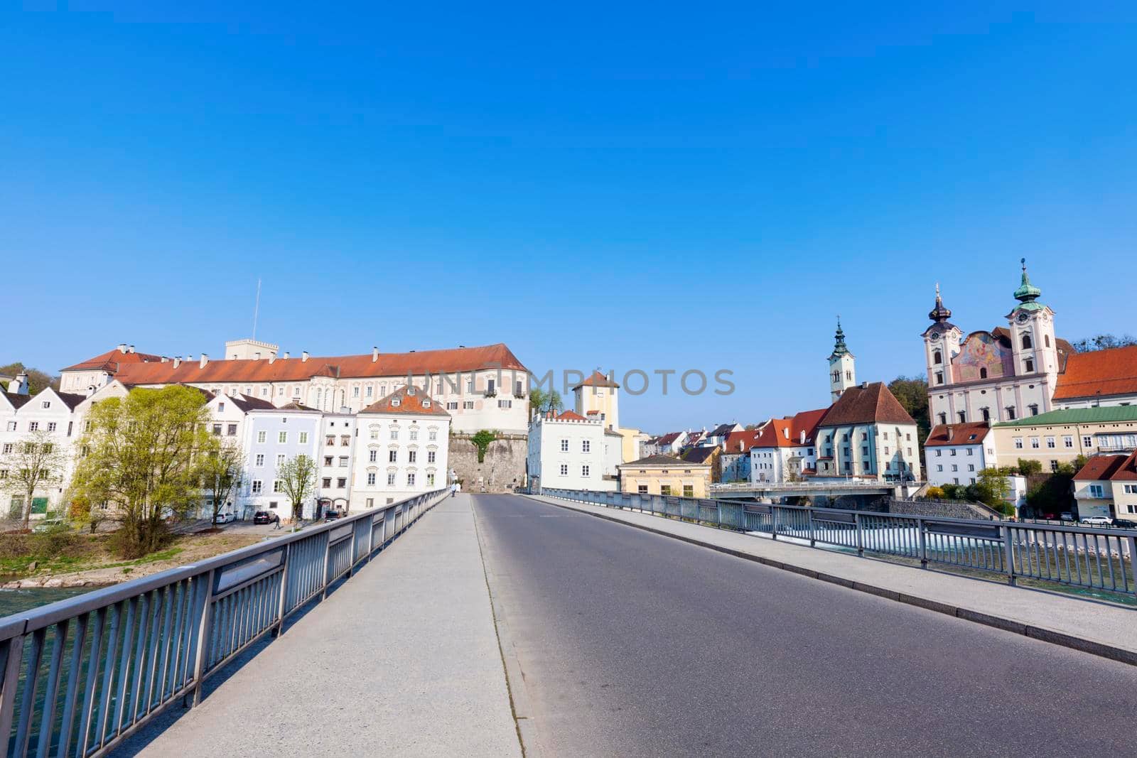 Steyr panorama with St. Michael's Church. Steyr, Upper Austria, Austria.
