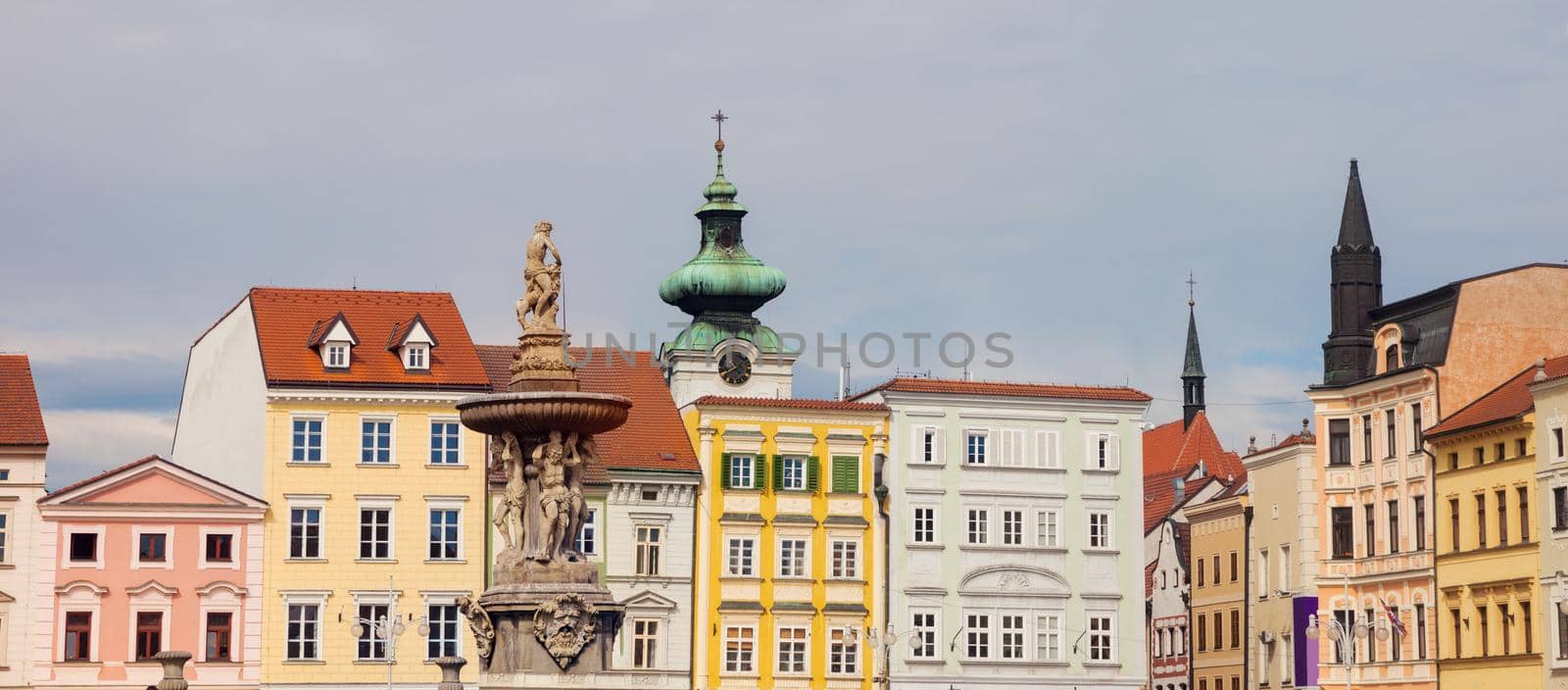 Main Square of Ceske Budejovice. Ceske Budejovice, South Bohemia, Czech Republic.