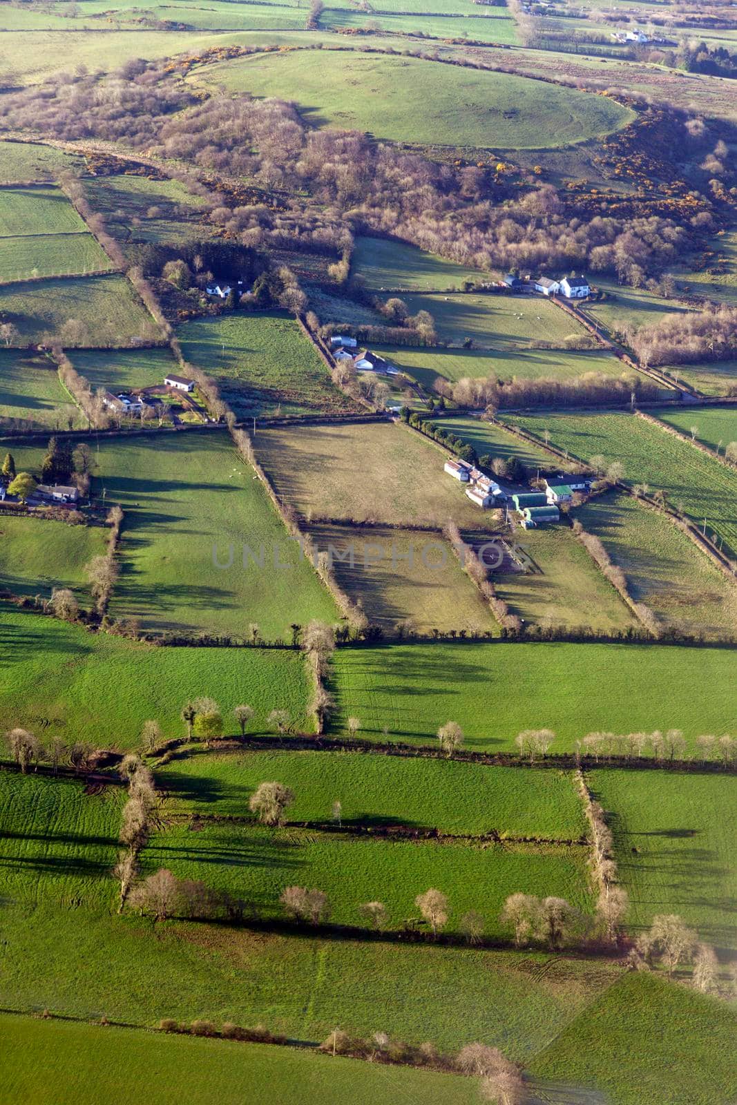 Aerial view of Northern Ireland. Northern Ireland, United Kingdom.