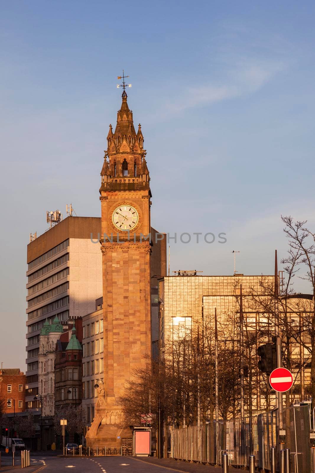 Peace Tower in Belfast. Belfast, Northern Ireland, United Kingdom.