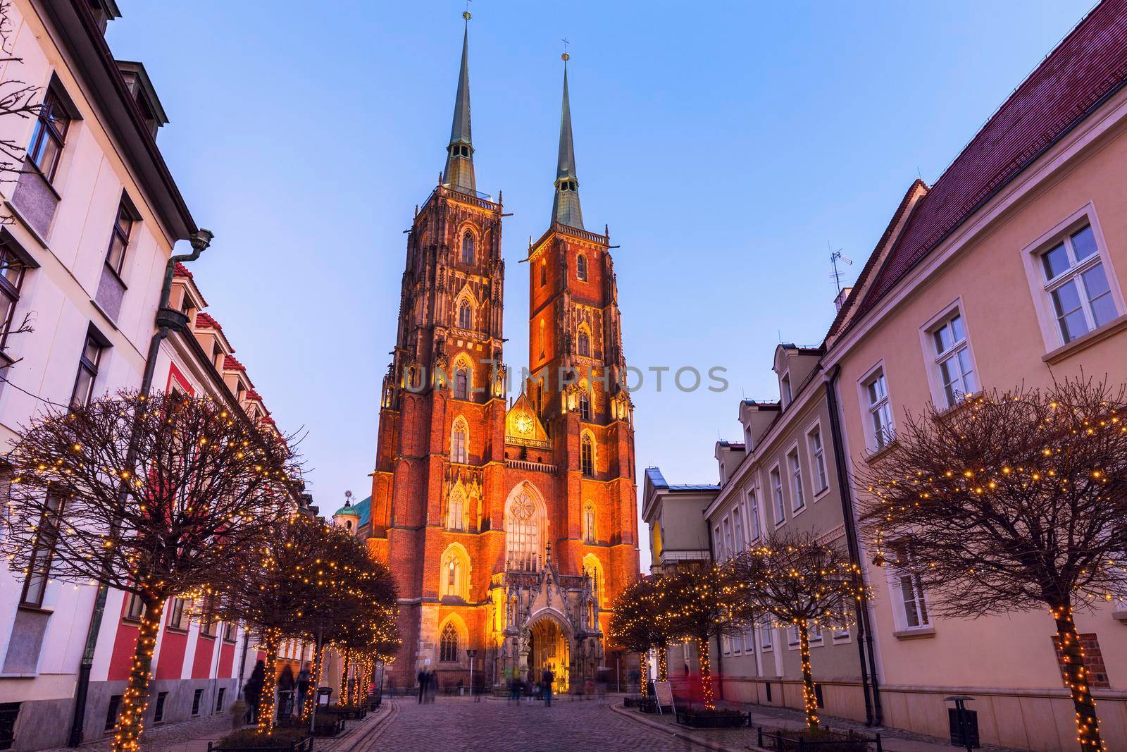 Wroclaw Cathedral at evening. Wroclaw, Lower Silesian, Poland.