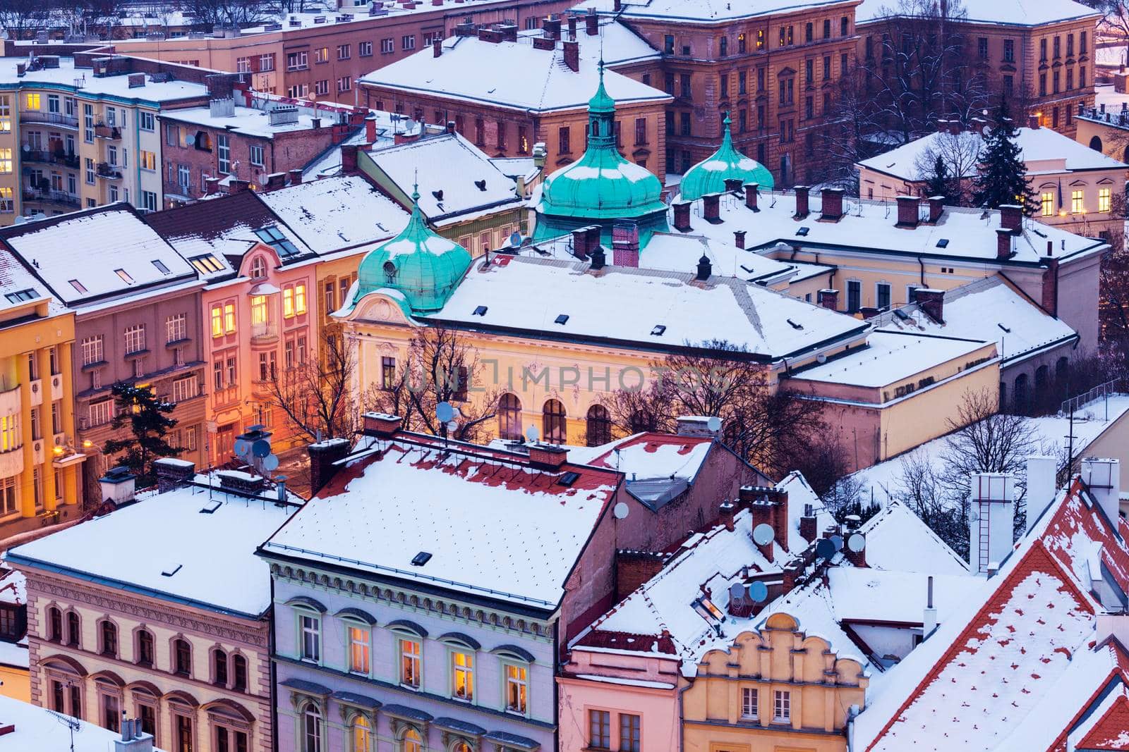 Winter in Hradec Kralove. Hradec Kralove, Bohemia, Czech Republic.
