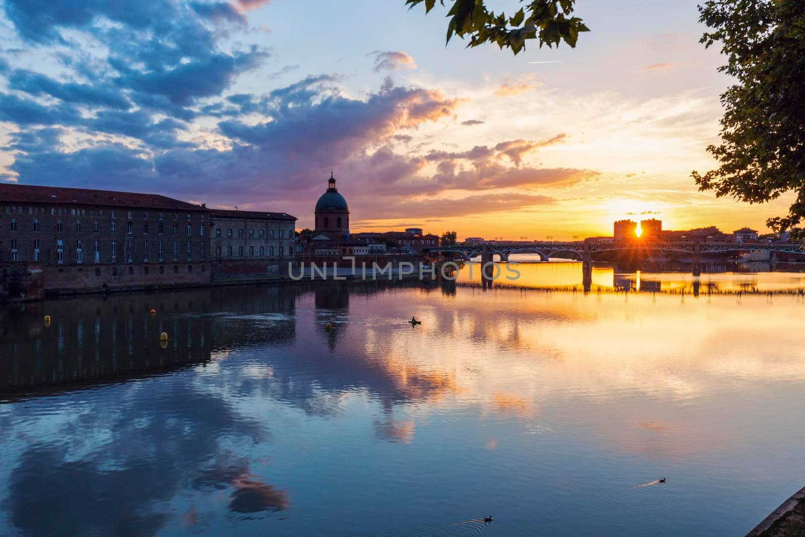 Architecture of Toulouse at sunset. Toulouse, Occitanie, France.