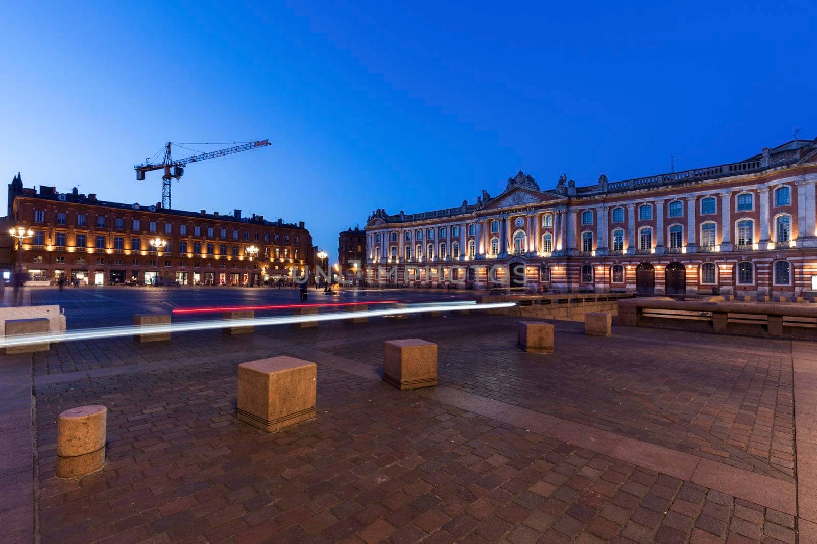 Capitole de Toulouse at night. Toulouse, Occitanie, France.