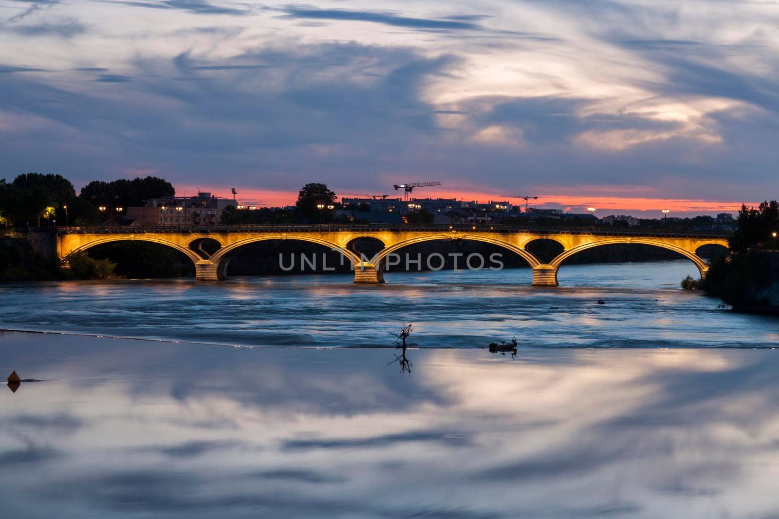 Pont des Catalans in Toulouse. Toulouse, Occitanie, France.