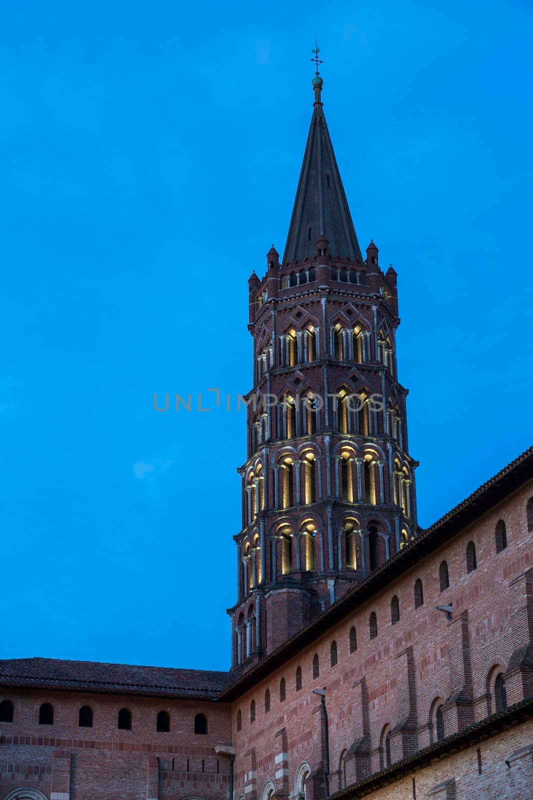 Basilica of St. Sernin in Toulouse. Toulouse, Occitanie, France.