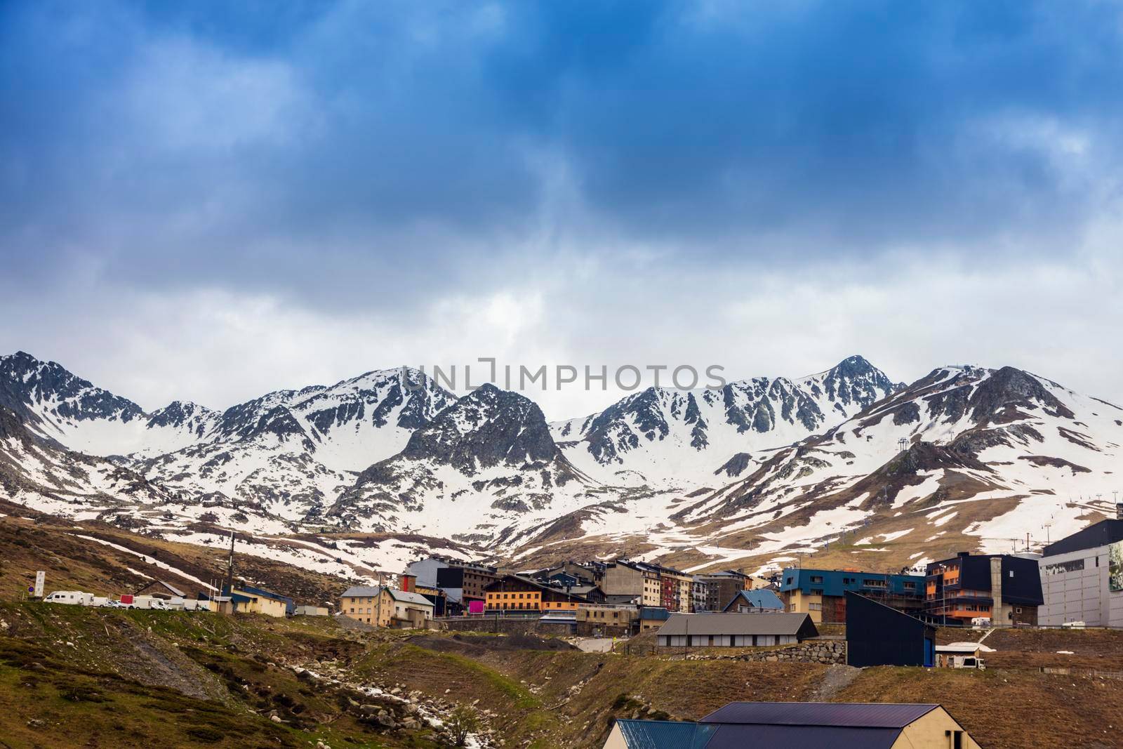 El Pas de la Casa panorama. El Pas de la Casa, Andorra.