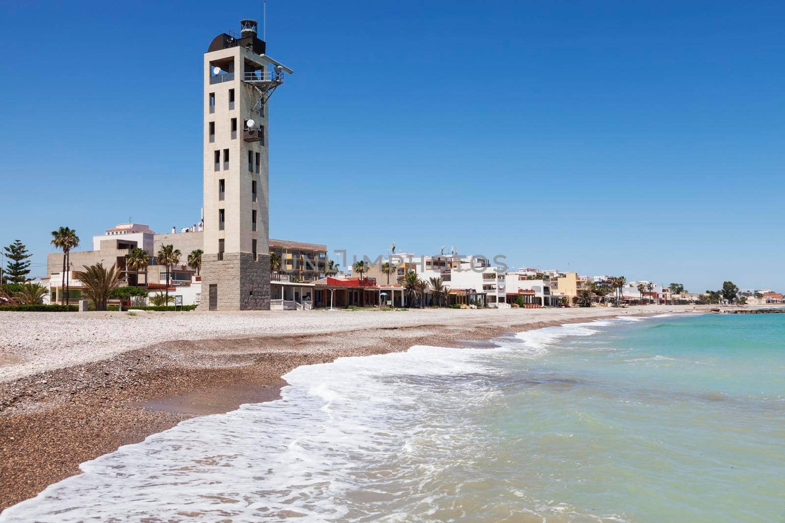 Nules Lighthouse. Playa de Nules, Valencian Community, Spain.