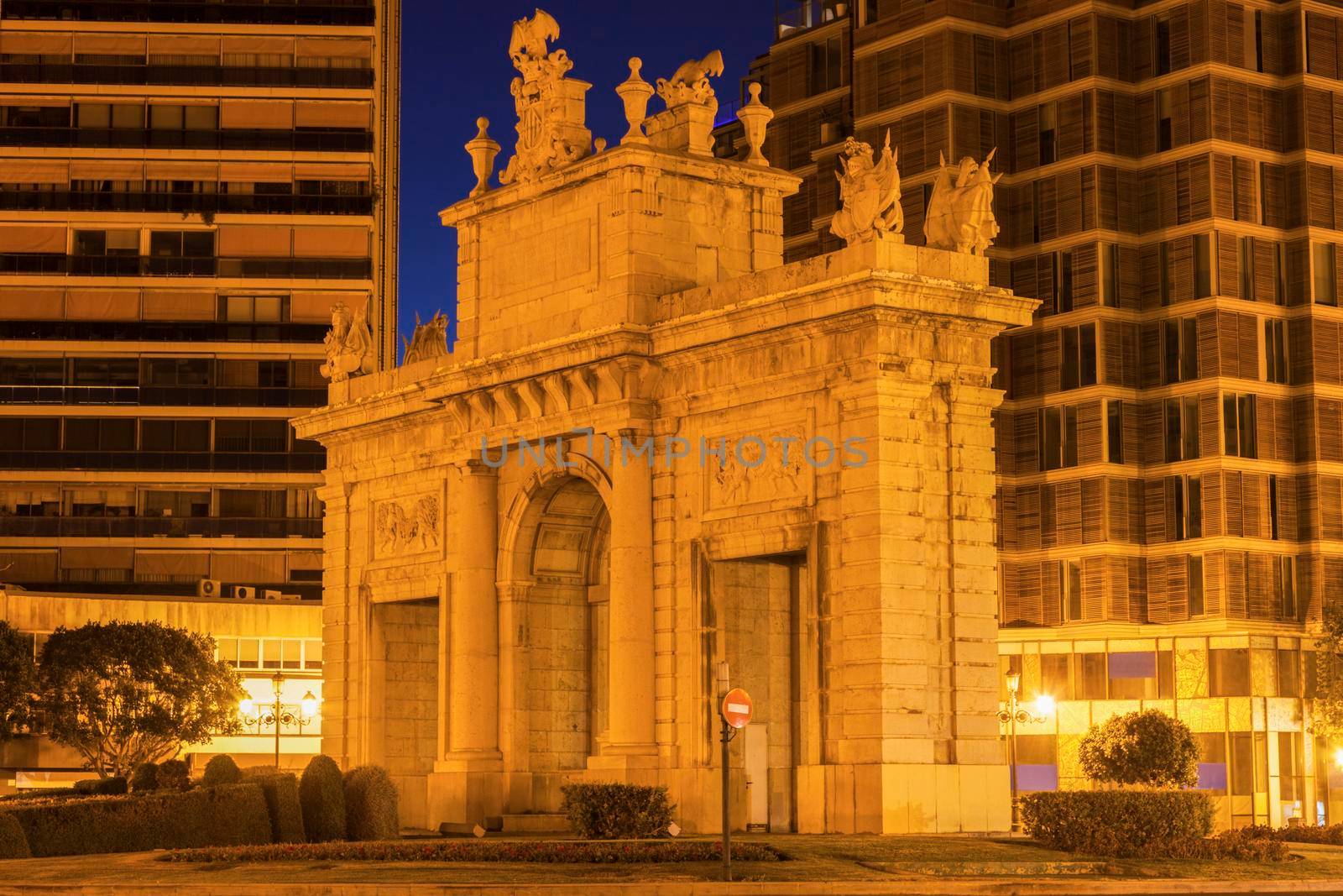 Puerta de la Mar in Valencia. Valencia, Valencian Community, Spain.