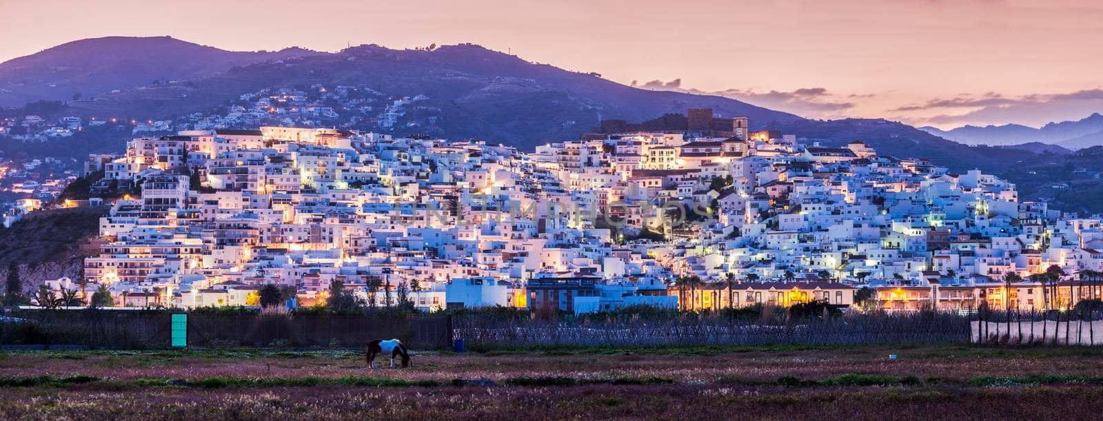 Panoramic view of Salobrena. Salobrena, Andalusia, Spain.