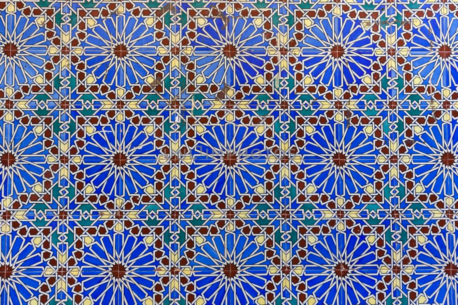 Tiles by Cathedral of St Mary the Crowned in Gibraltar. Gibraltar, Gibraltar.