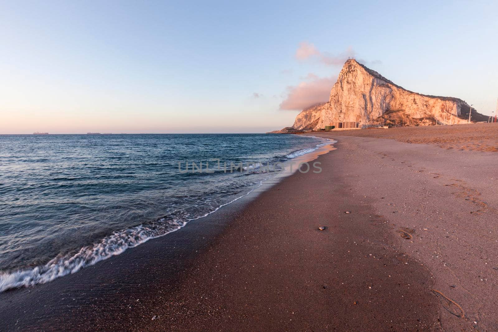 Panorama of Gibraltar in the morning. Gibraltar.