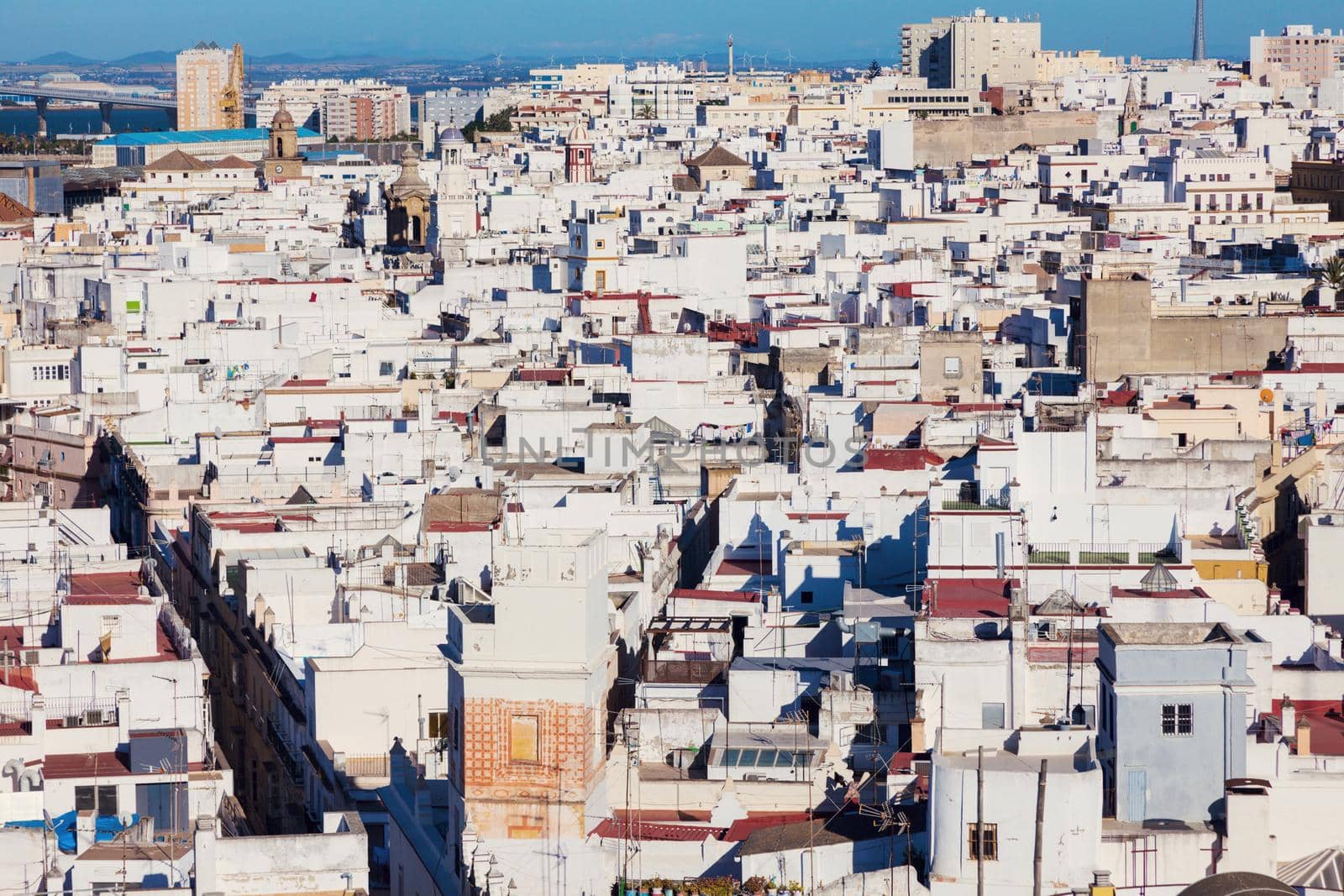 Aerial panorama of Cadiz. Cadiz, Andalusia, Spain.