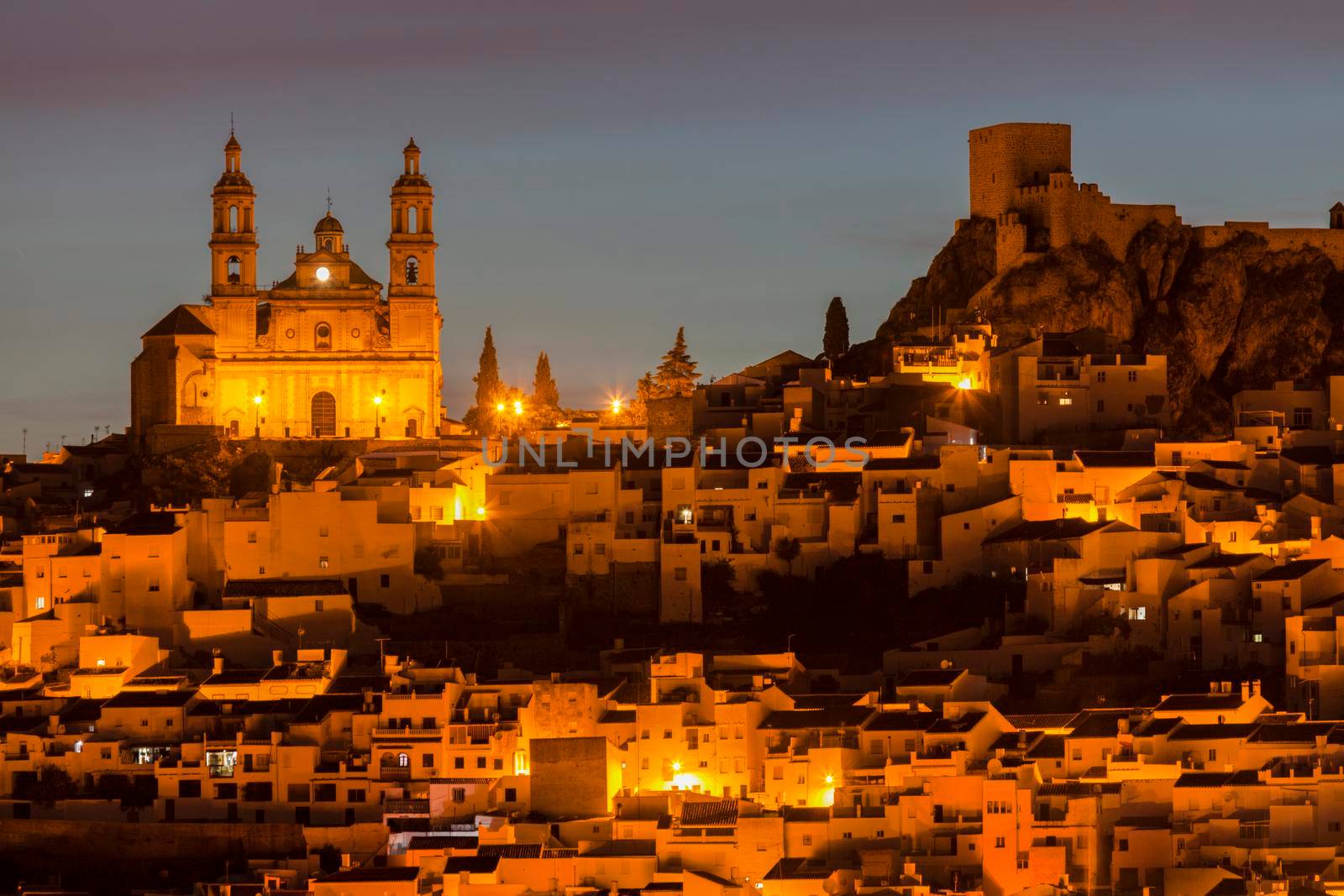 Olvera Castle and Parish of Our Lady of the Incarnation. Olvera, Andalusia, Spain.