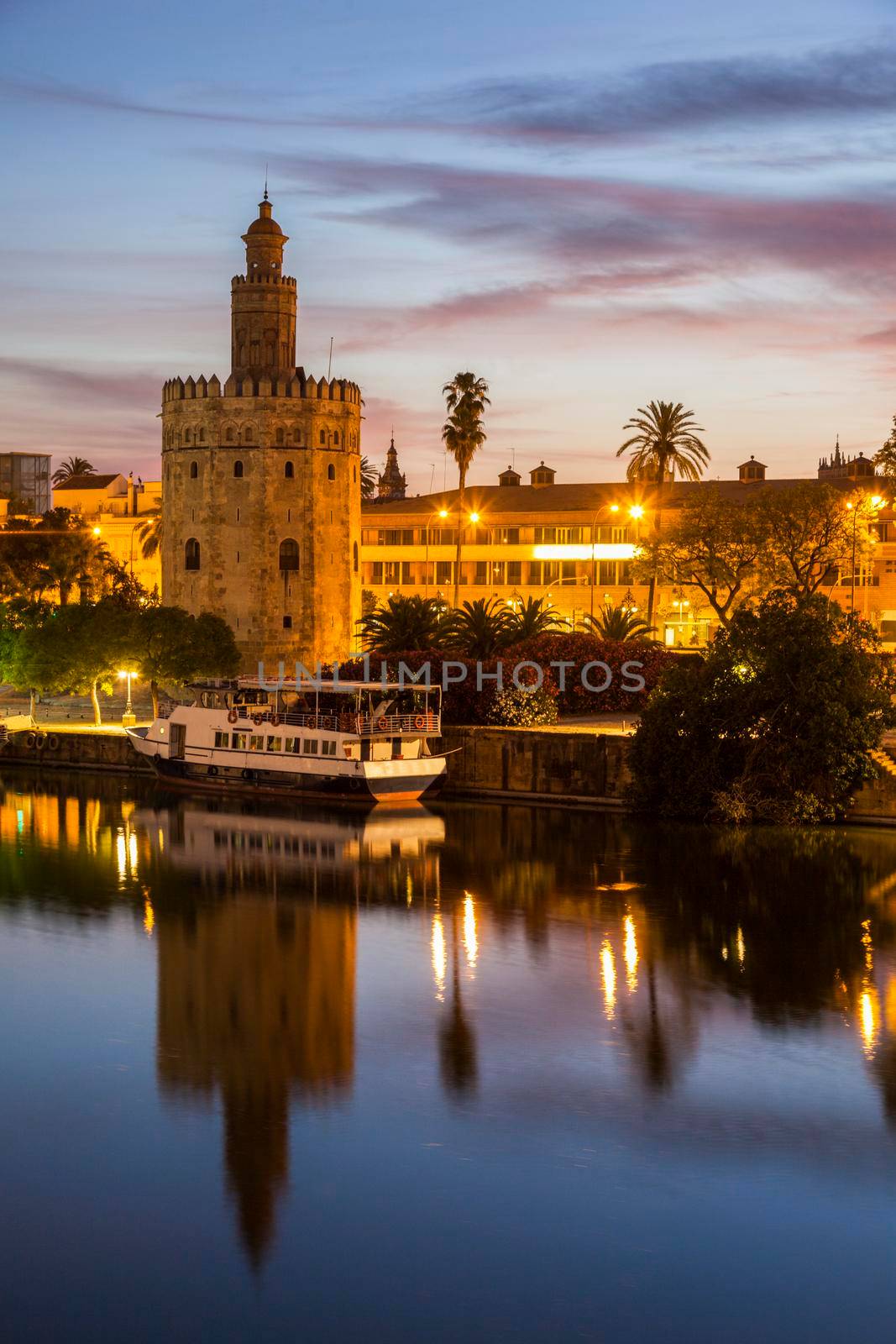 Golden Tower in Seville. Seville, Andalusia, Spain.