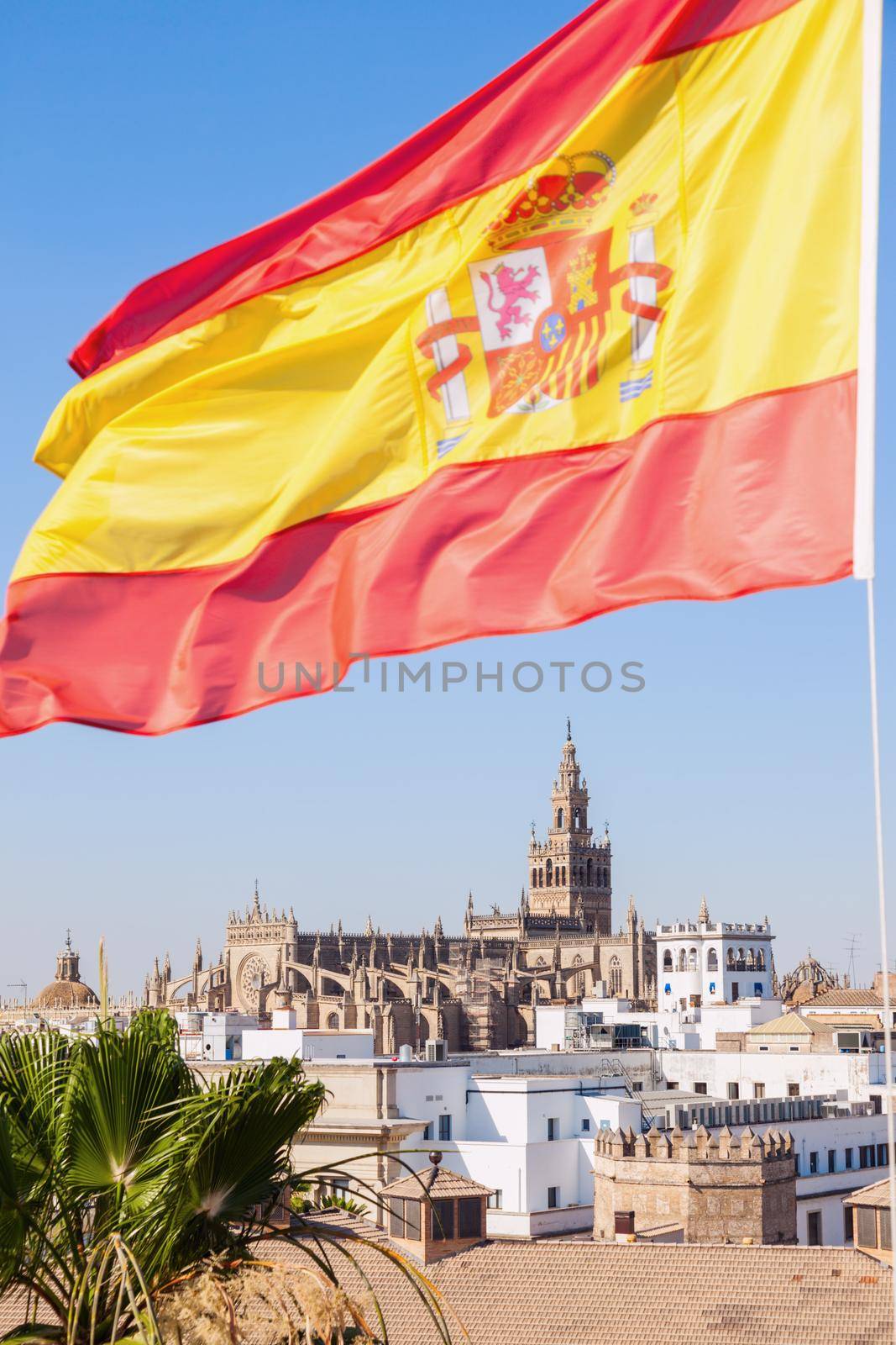 Panorama of Seville with Cathedral. Seville, Andalusia, Spain.