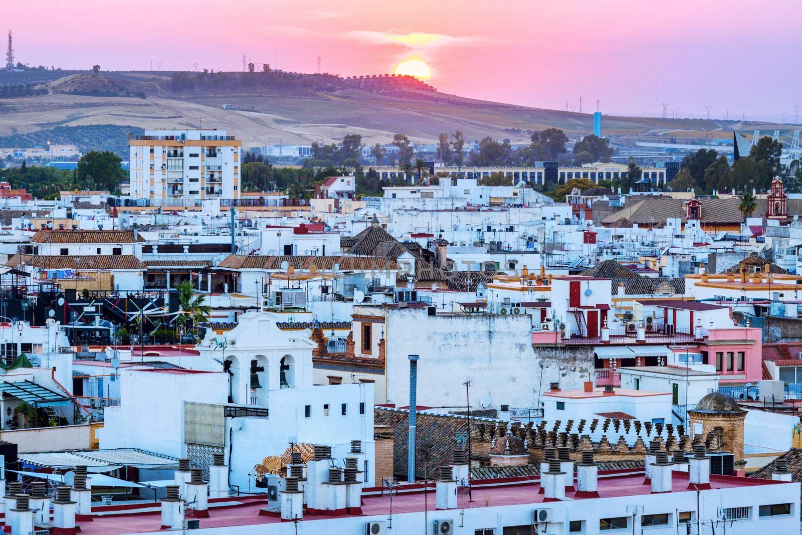 Seville at sunset. Seville, Andalusia, Spain.