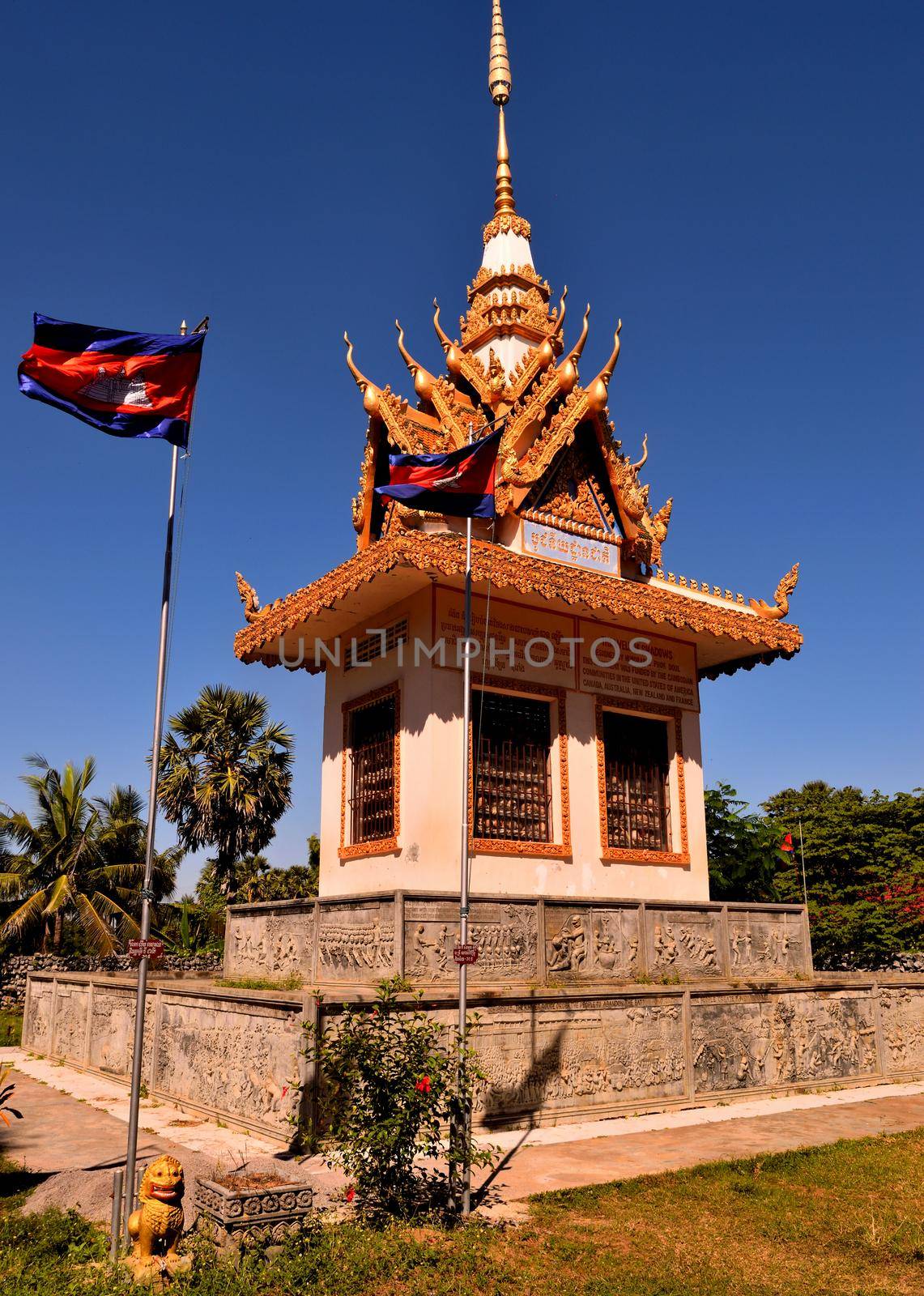 Closeup of the memorial for the victims of the Khmer Rouge by silentstock639