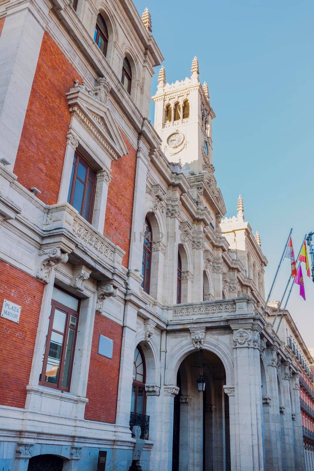 City Hall on Plaza Mayor in Valladolid. Valladolid, Castile and Leon, Spain.