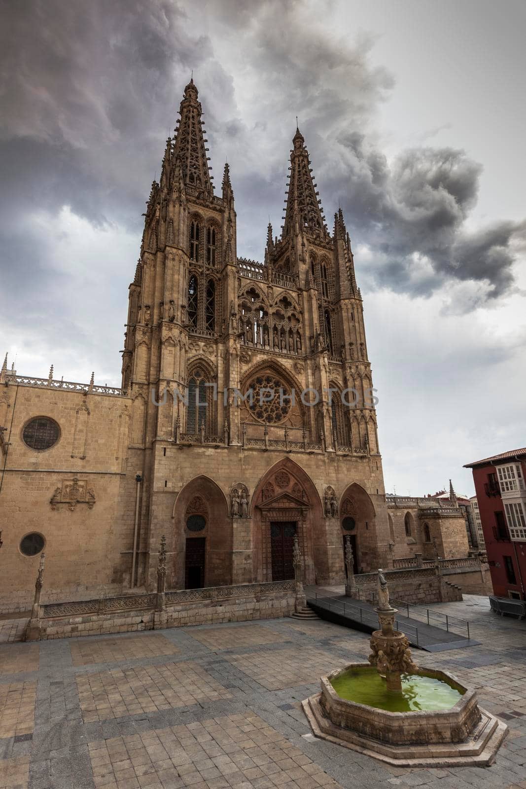 Burgos Cathedral on Plaza de San Fernando. Burgos, Castile and Leon, Spain.
