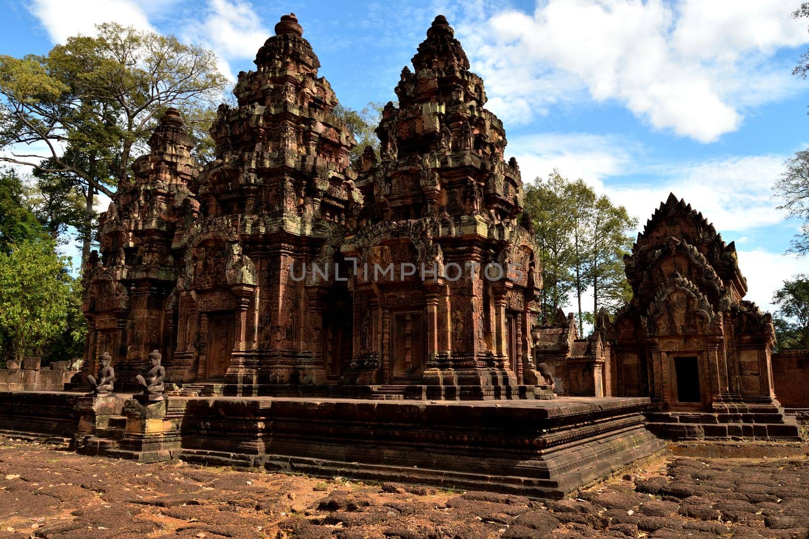 View of a beautiful temple in the Angkor complex by silentstock639