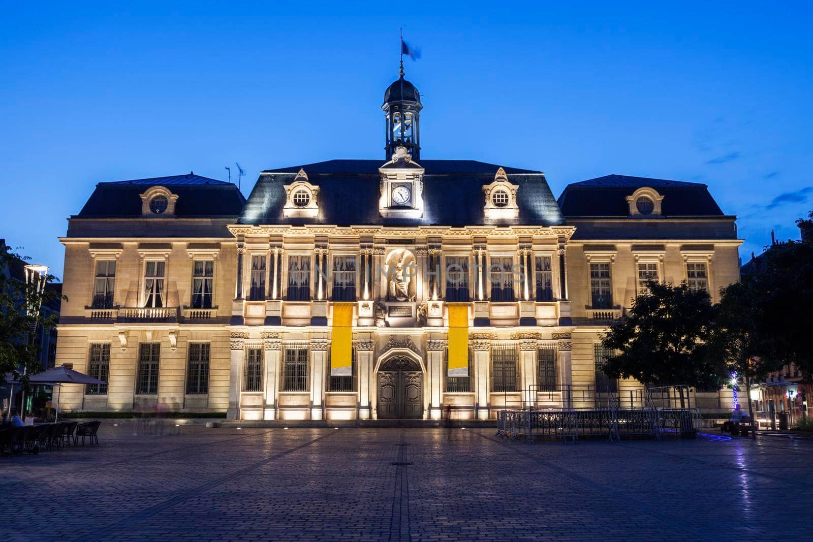 Troyes City Hall at evening. Troyes, Grand Est, France.