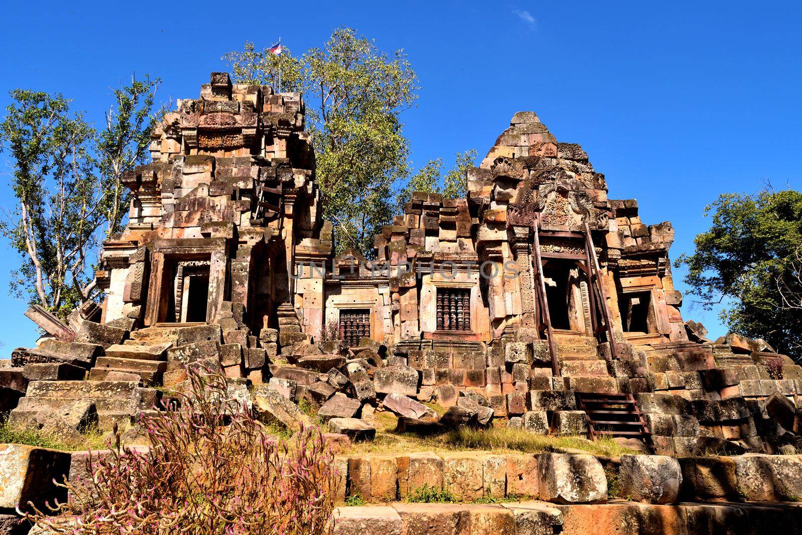 View of the ancient Ek Phnom temple, Battambang by silentstock639