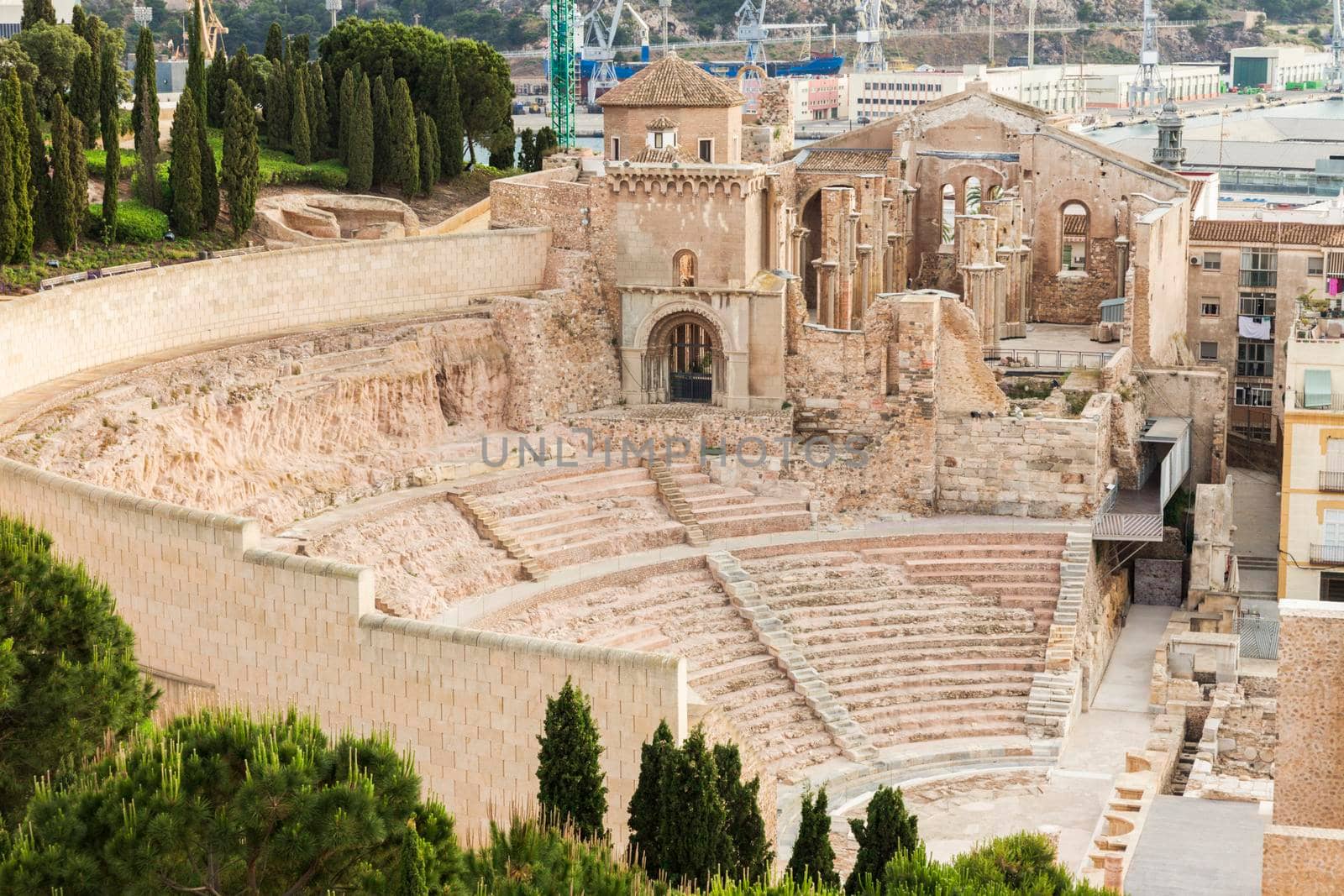 Roman Theatre in Cartagena. Cartagena, Murcia, Spain.