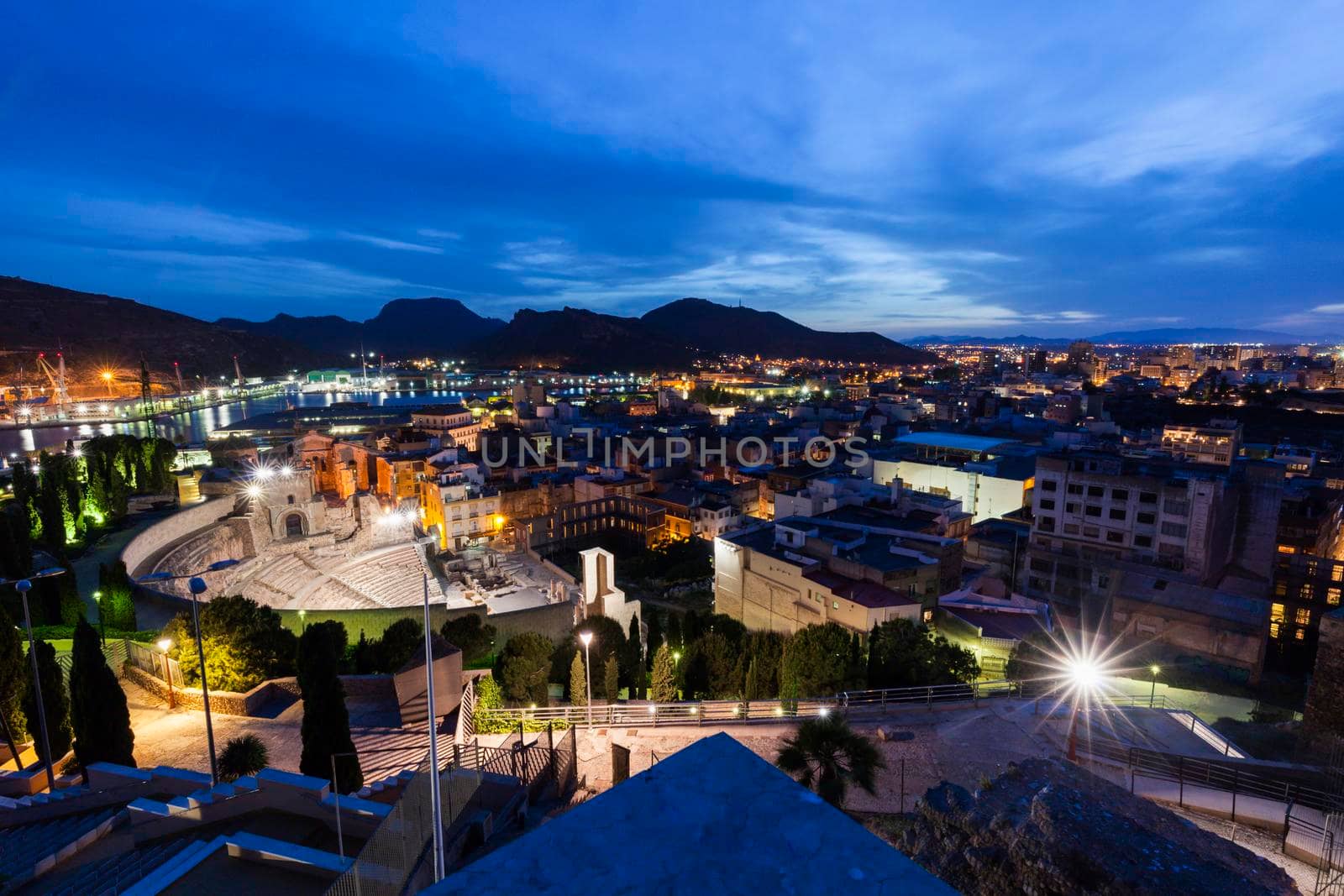 Roman Theatre in Cartagena. Cartagena, Murcia, Spain.