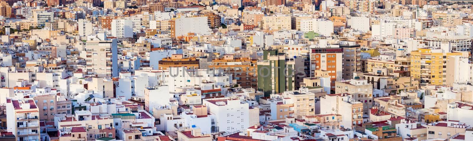 Architecture of Almeria - aerial photo. Almeria, Andalusia, Spain.