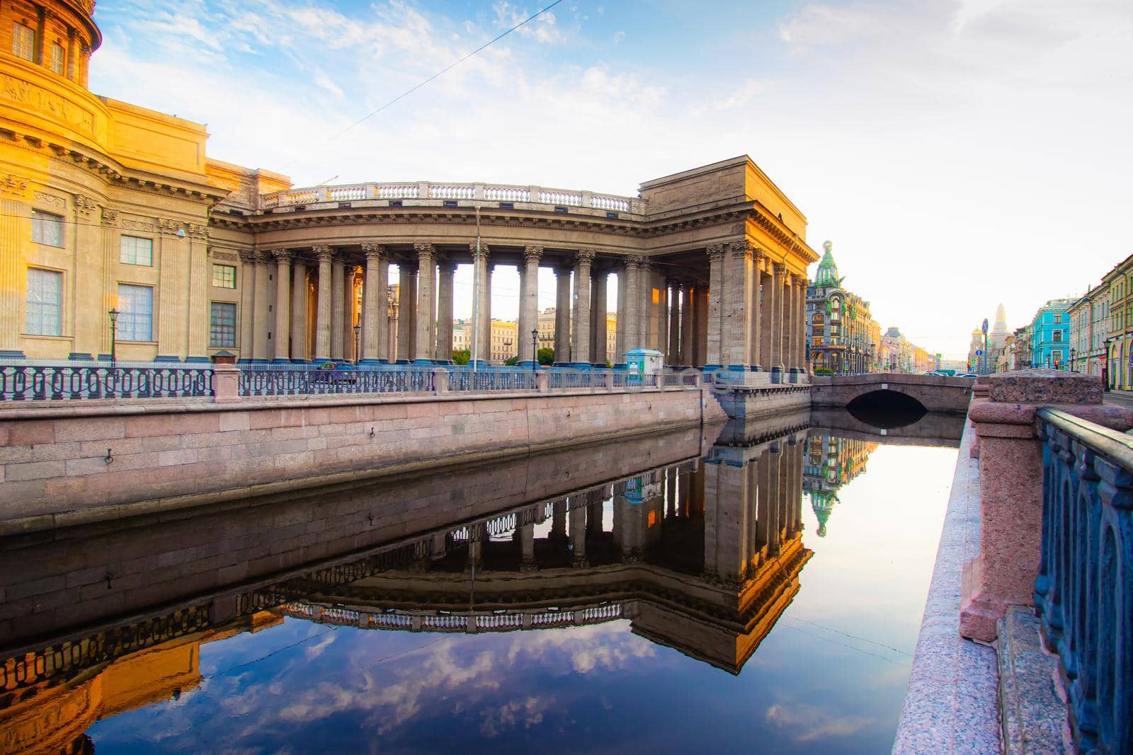 Kazan Cathedral in Saint Petersburg . Sights of Saint Petersburg. Morning city without people. Orthodoxy. Article about tourism