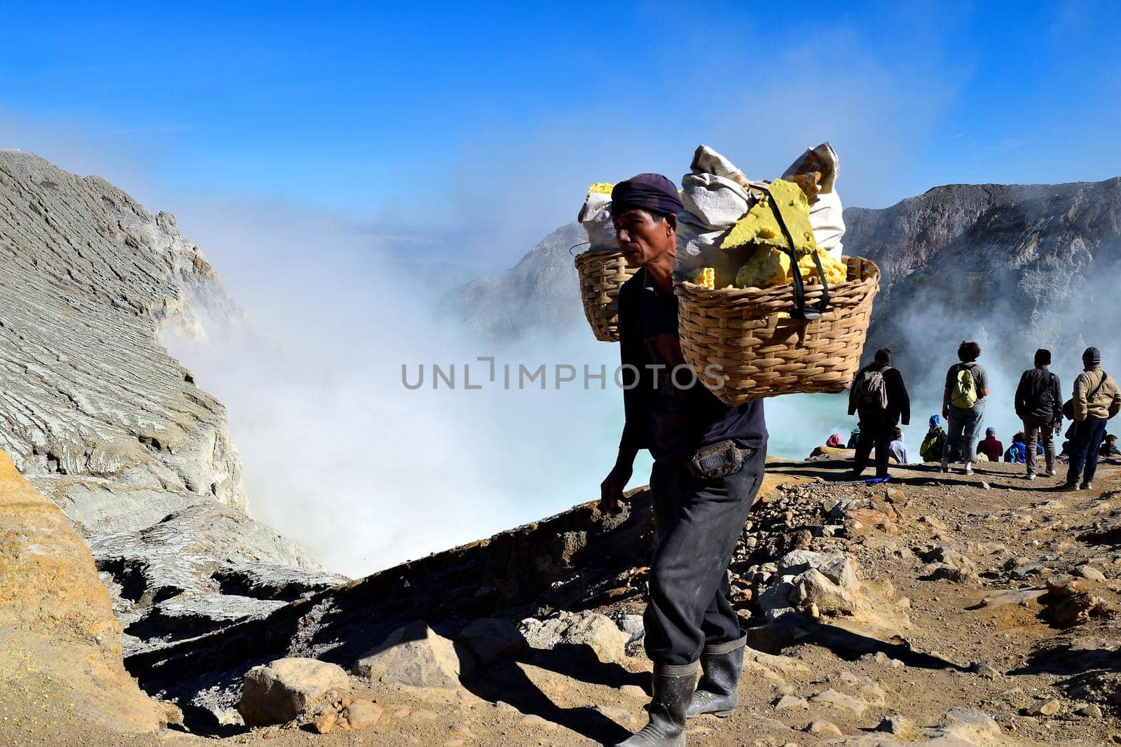 Ijen volcano in a wonderful day, Java by silentstock639