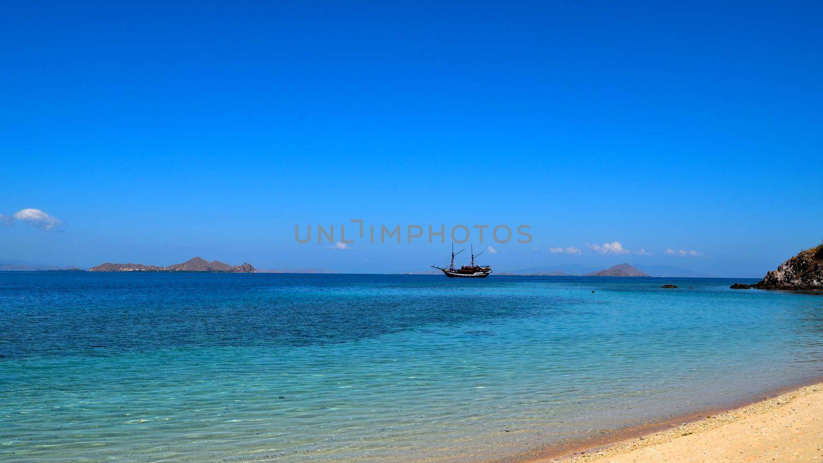 View of a beautiful beach in Komodo National Park by silentstock639