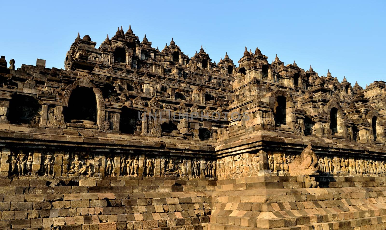 Dawn view of the Borobudur, Buddhist temple in Java, Indonesia