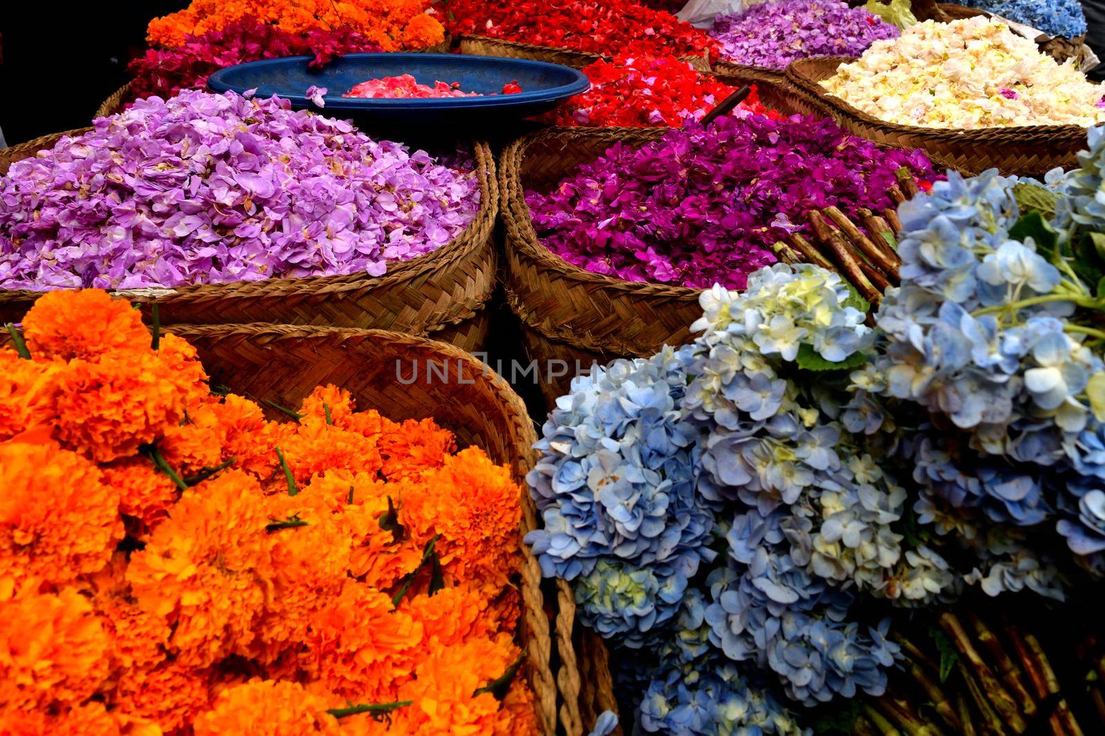 Closeup of flower petals for decorations in a market by silentstock639