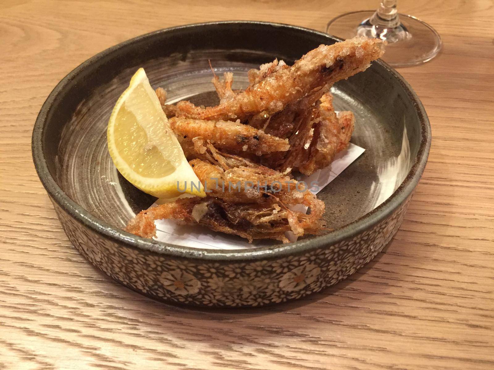 A simple dish of fried shrimp in Kanazawa by silentstock639