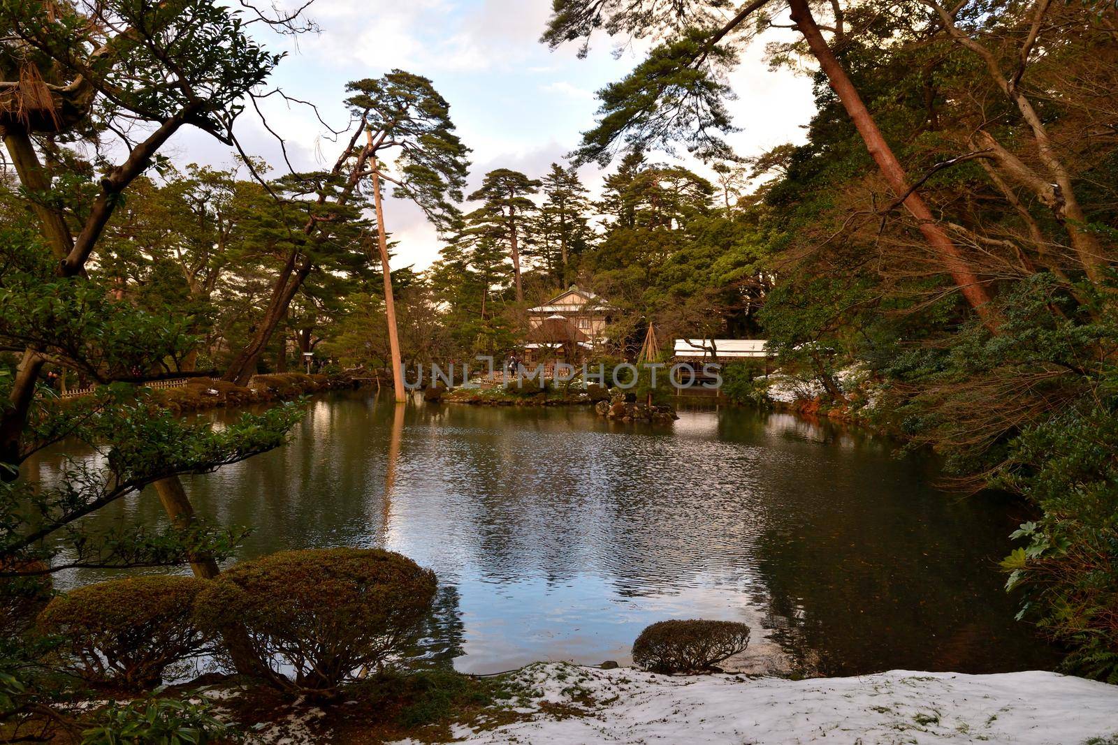 View of the Kenroku En garden during the winter season by silentstock639