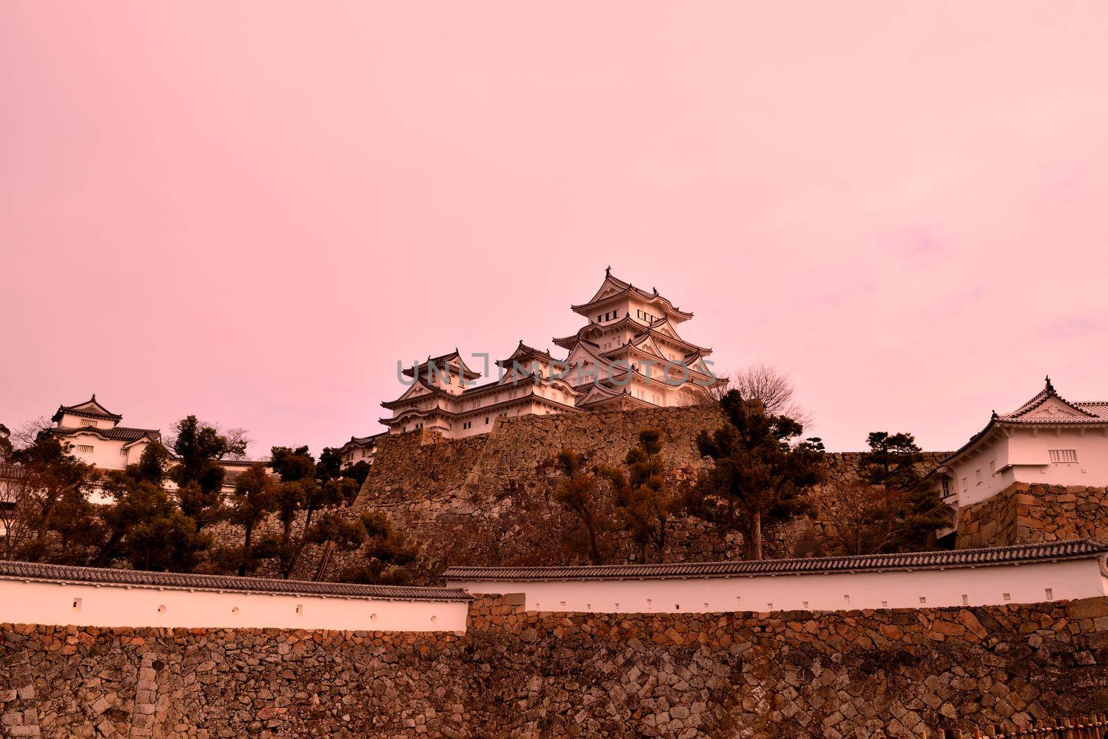 View of the Himeji castle during the winter season, Japan